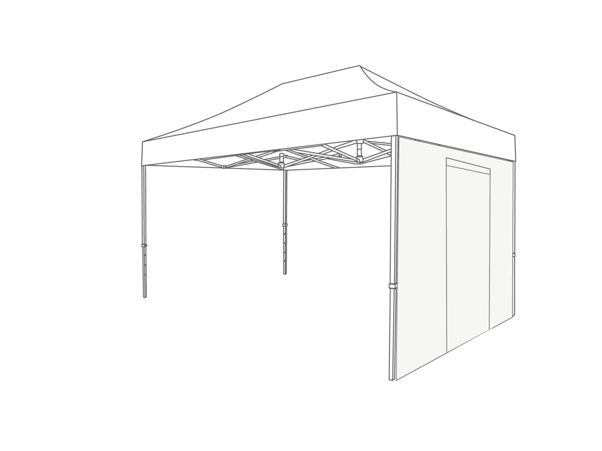 Folding tent Sidewall door - 2m - PVC (matt) White