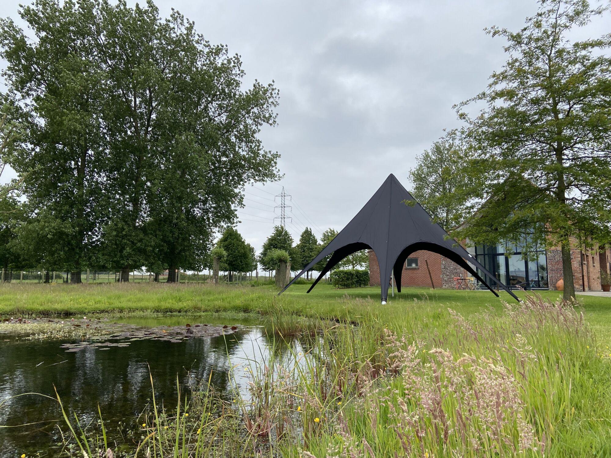 Carpa estrella - set completo - 10 m de diámetro - poliéster blanco