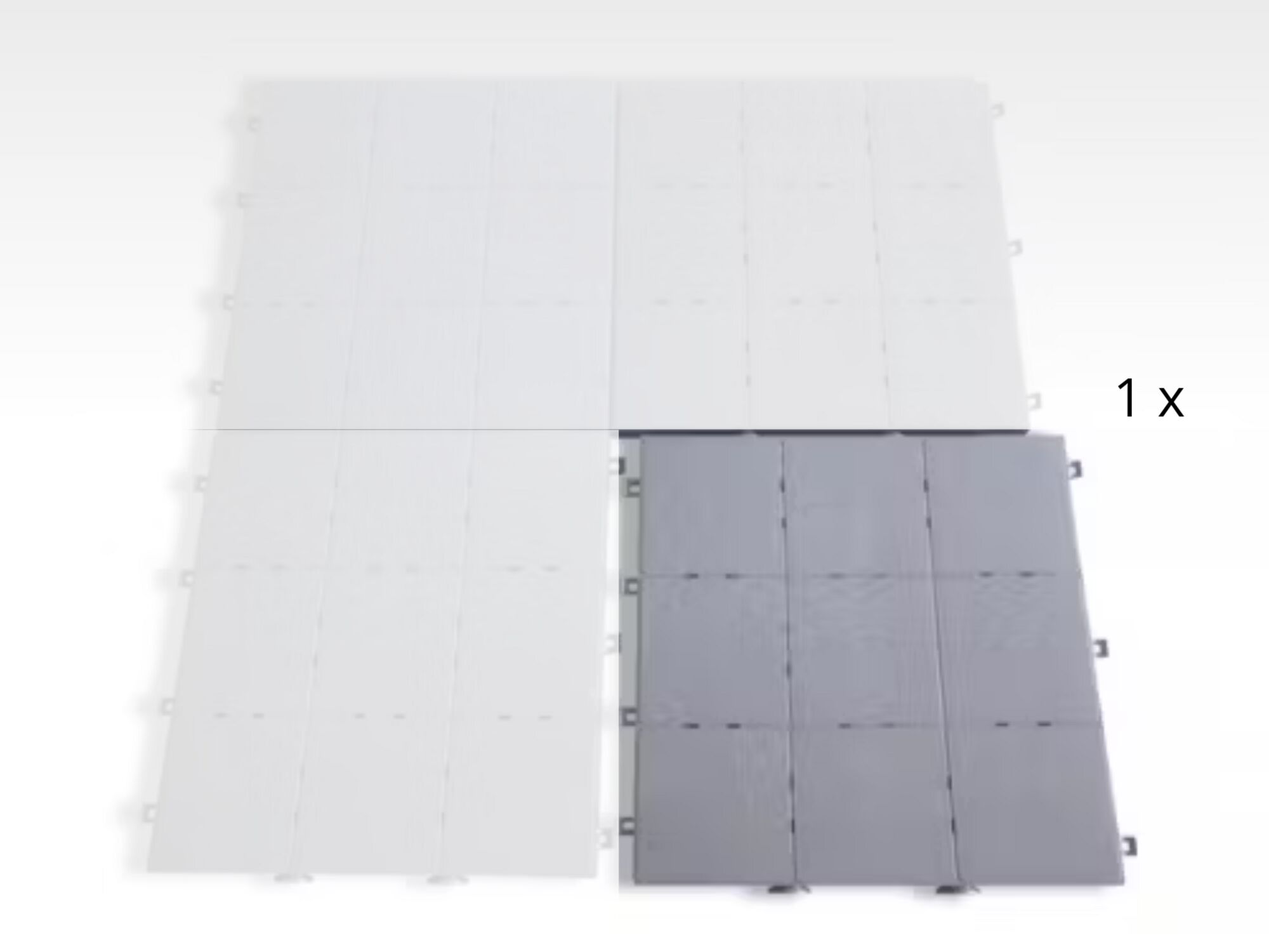 Bodenelement - 1 Fliese (0,25 m²) - Plastik - Grau Grau
