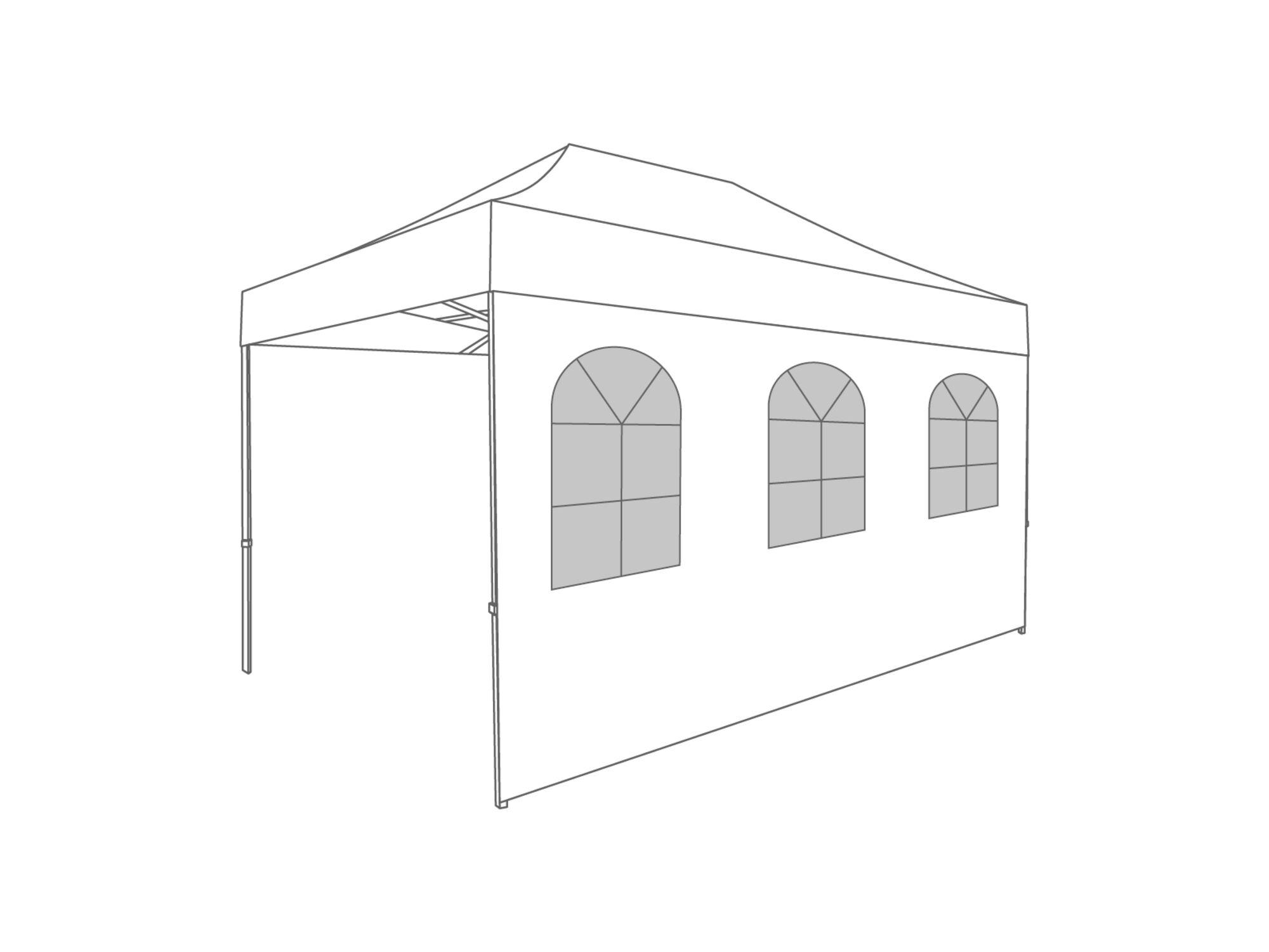 Folding tent Sidewall arched window - 4,5m - Polyester White