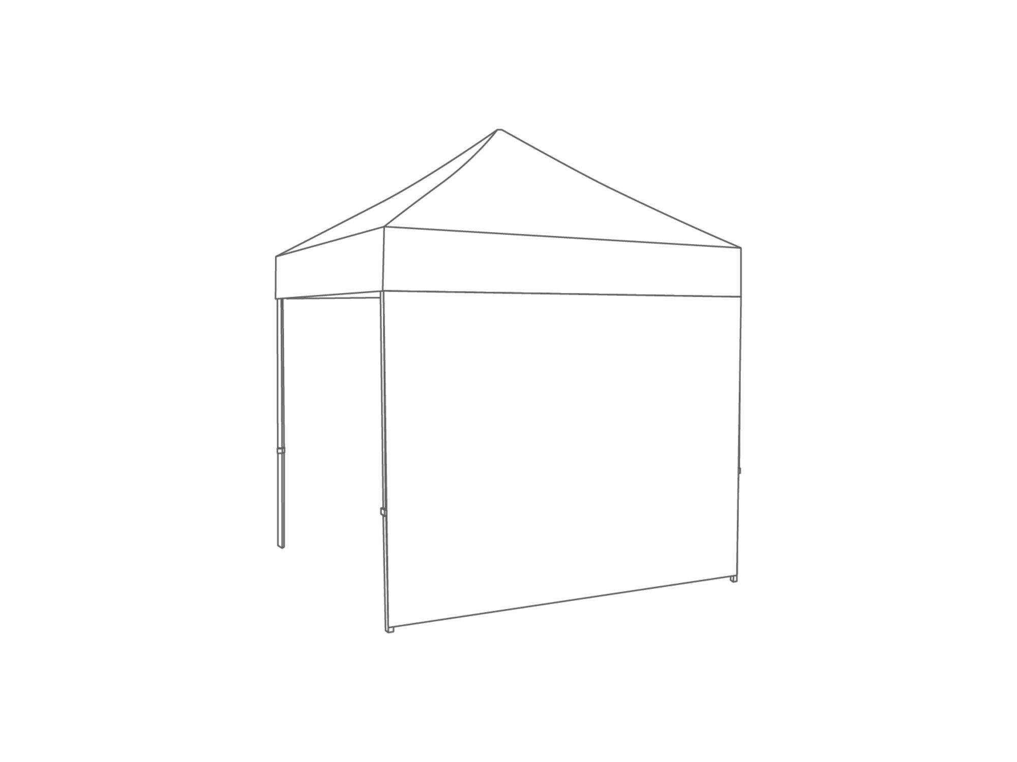 Vouwtent Zijwand gesloten - 2,5m - Polyester Wit