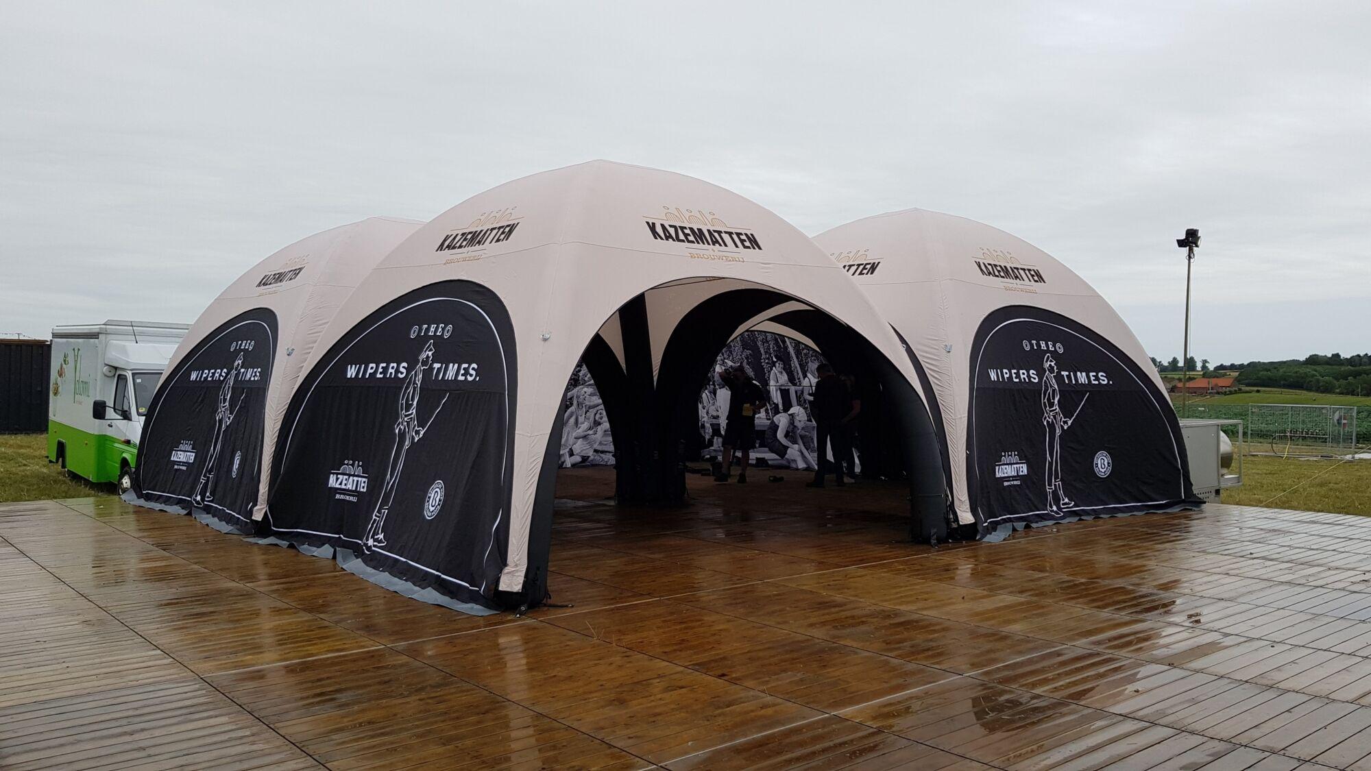 Tente gonflable Globe - 5x5m Structure noir - Toit imprimé