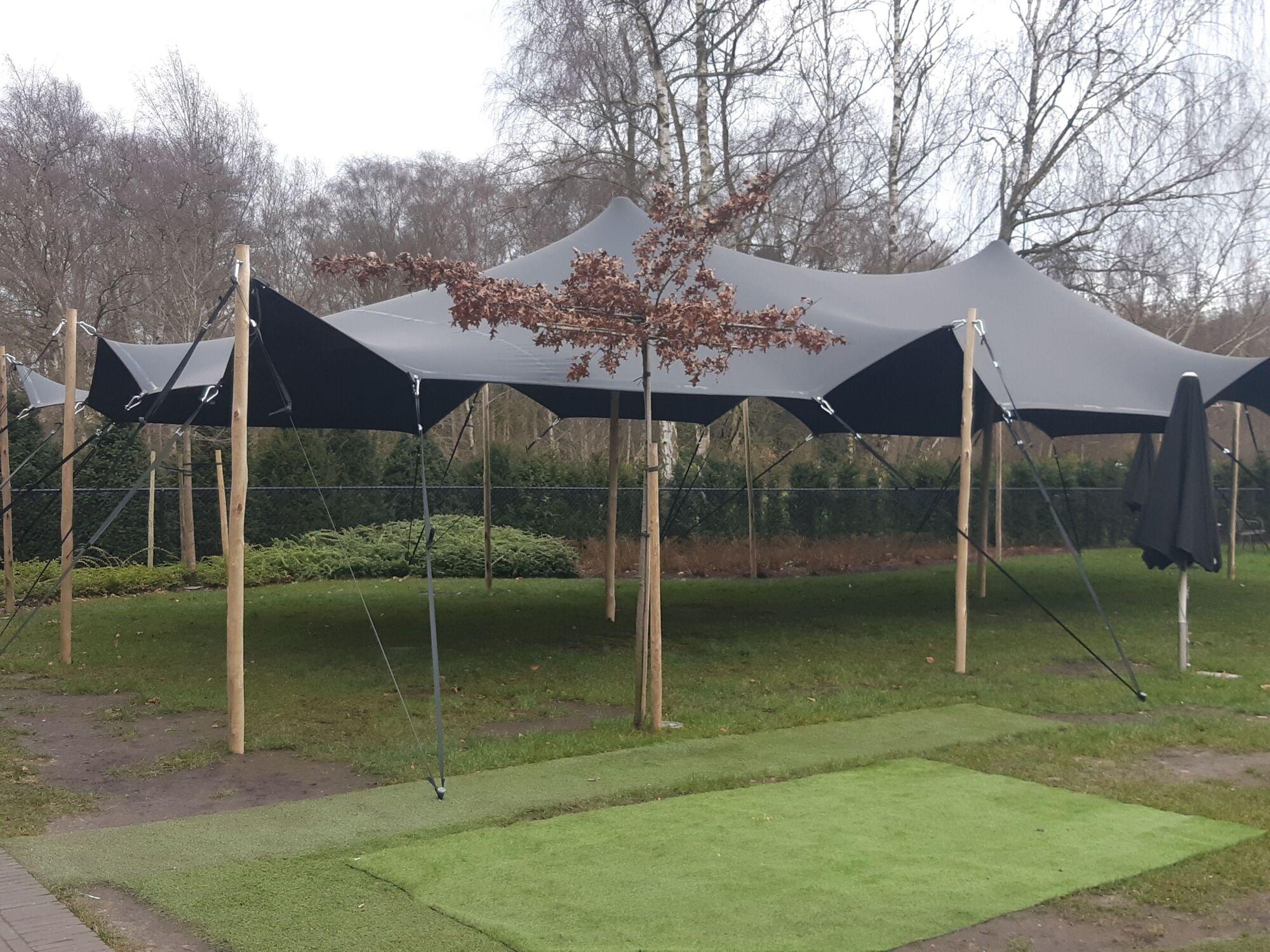 Hiflexx stretch tent canvas (740 g/m²) with clamps - 8,5 x 12,5 m Sand/Sand