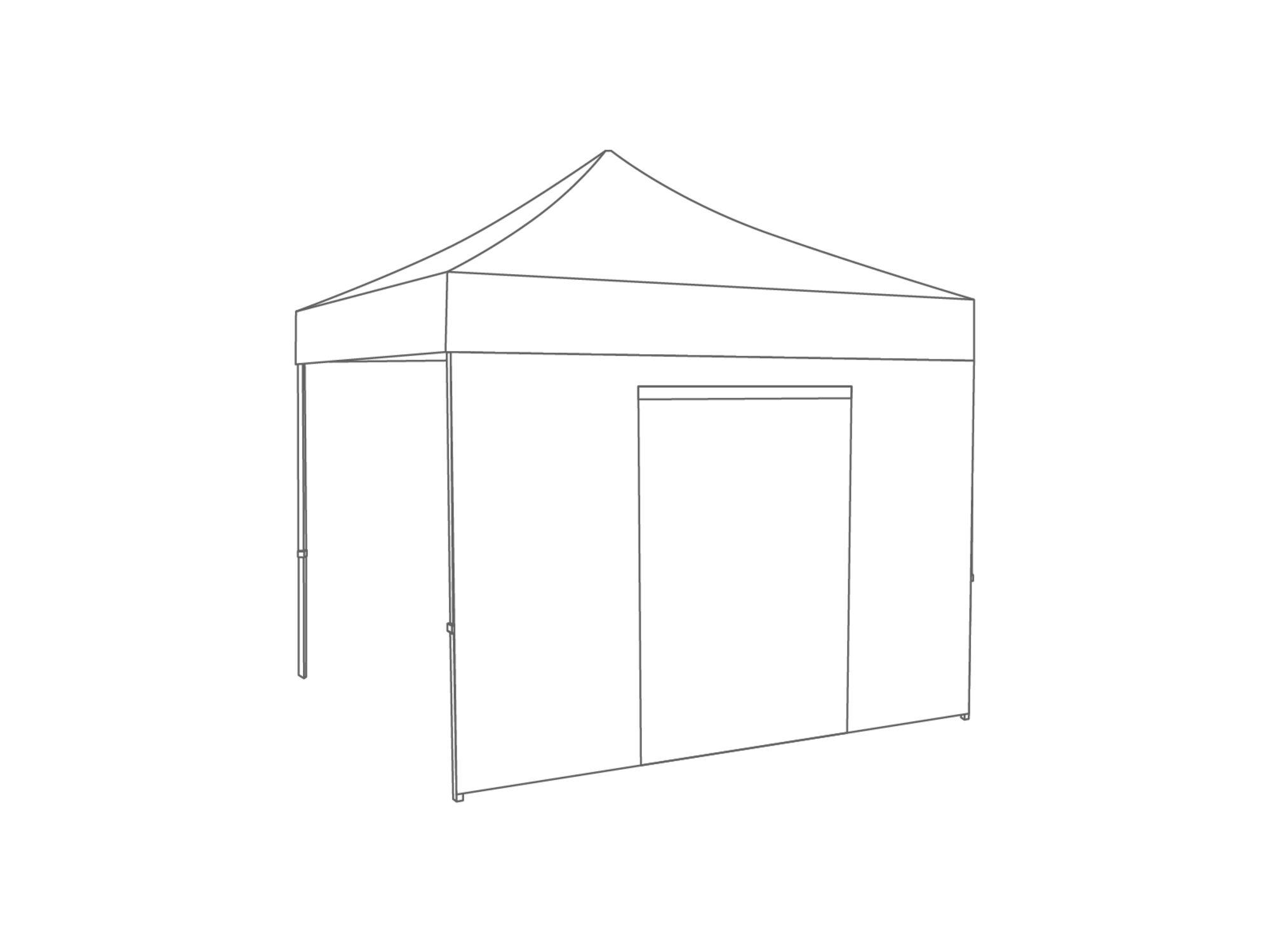 Vouwtent Zijwand deur - 3m - Polyester Wit