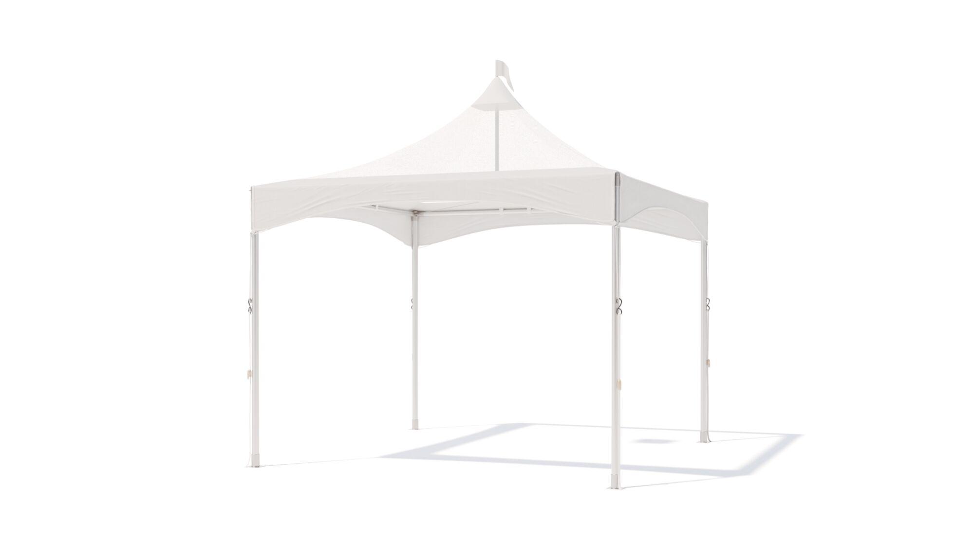 Pagoda tent keder with panorama roof white - without sidewalls - 3x3m