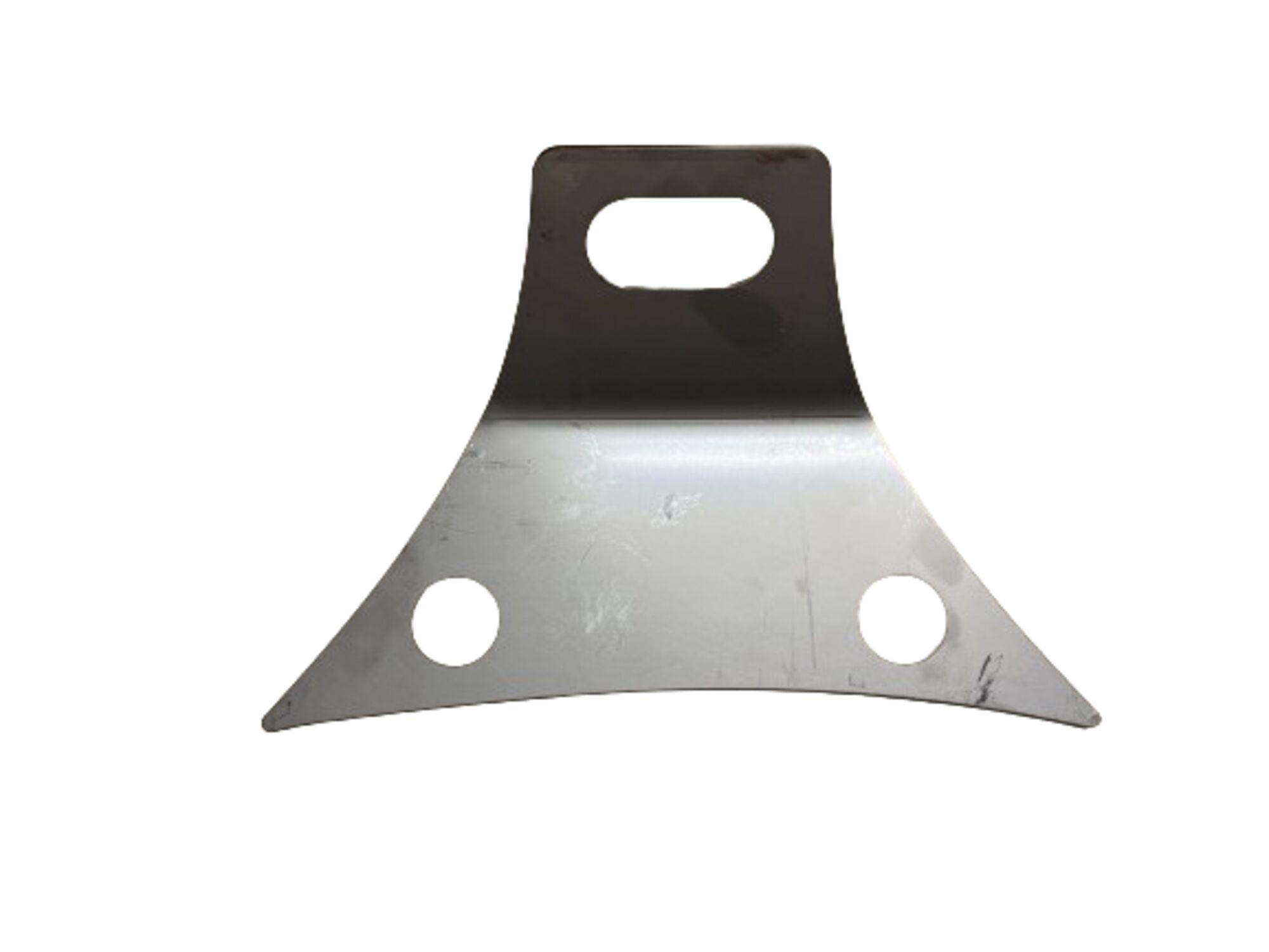 Stainless steel anchoring plate for 2 pegs - Folded