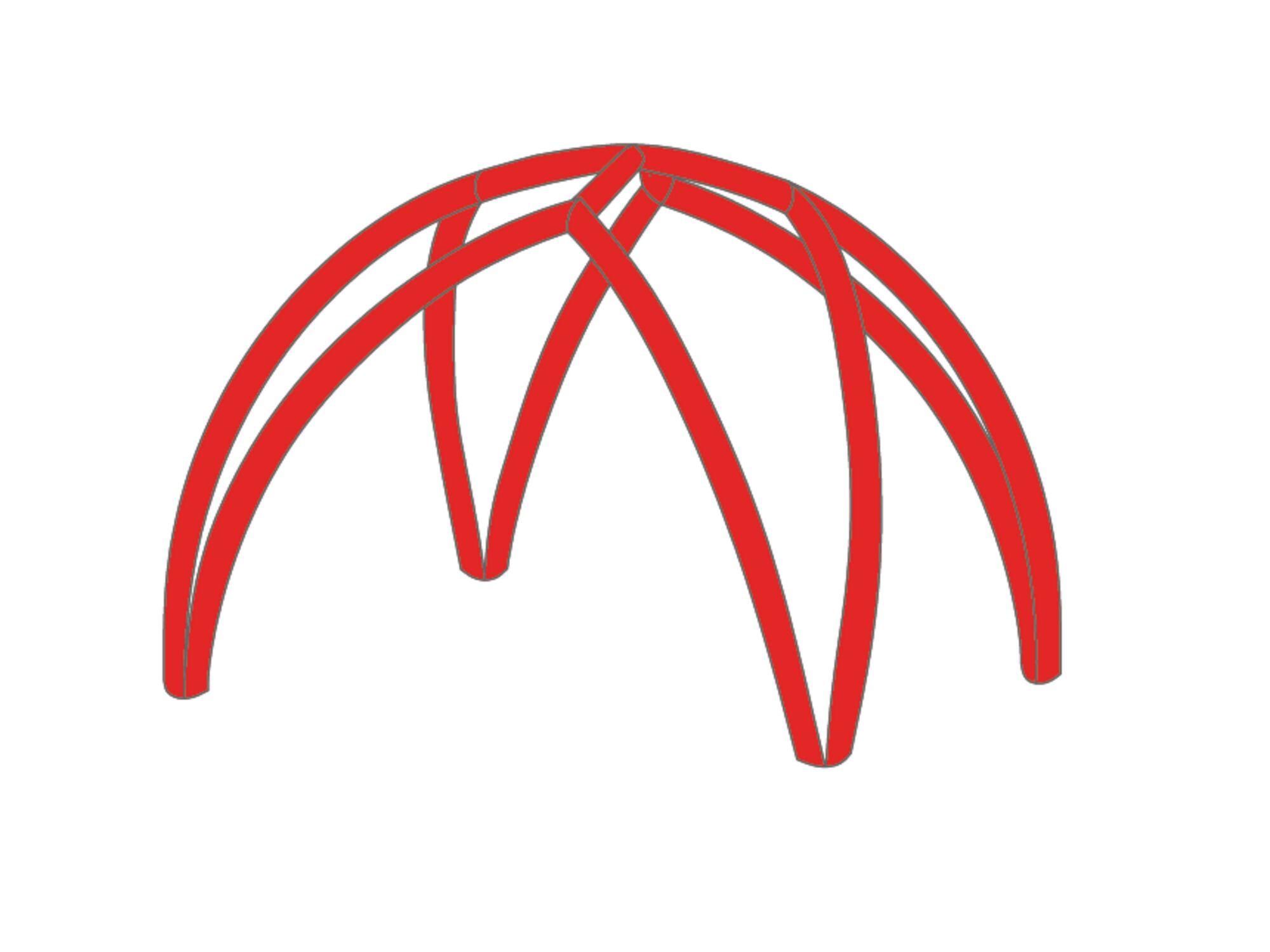 Inflatable tent Zodiac inflatable frame 6mx6m Red (185C)