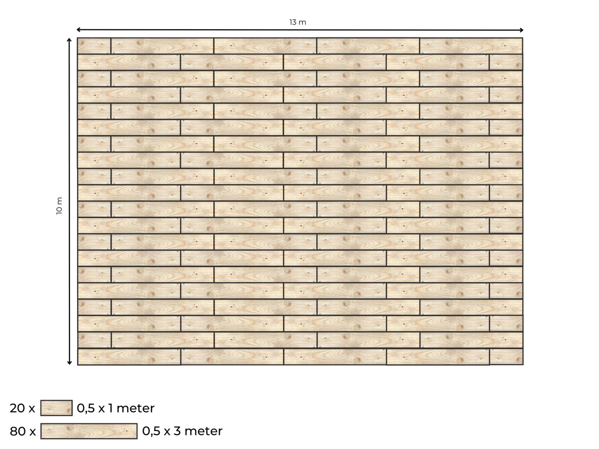Complete vlondervloer voor stretchtent 10 x 12,5 m