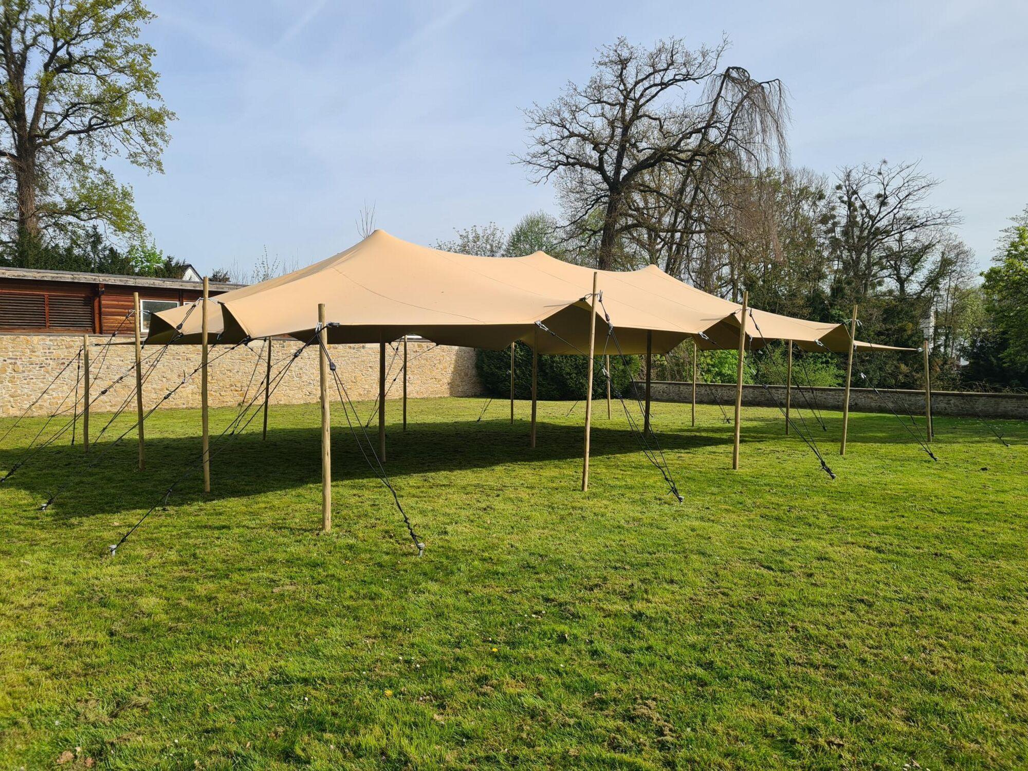 Triflexx stretch tent canvas (560 g/m²) with clamps - 10 x 17 m Black/Black