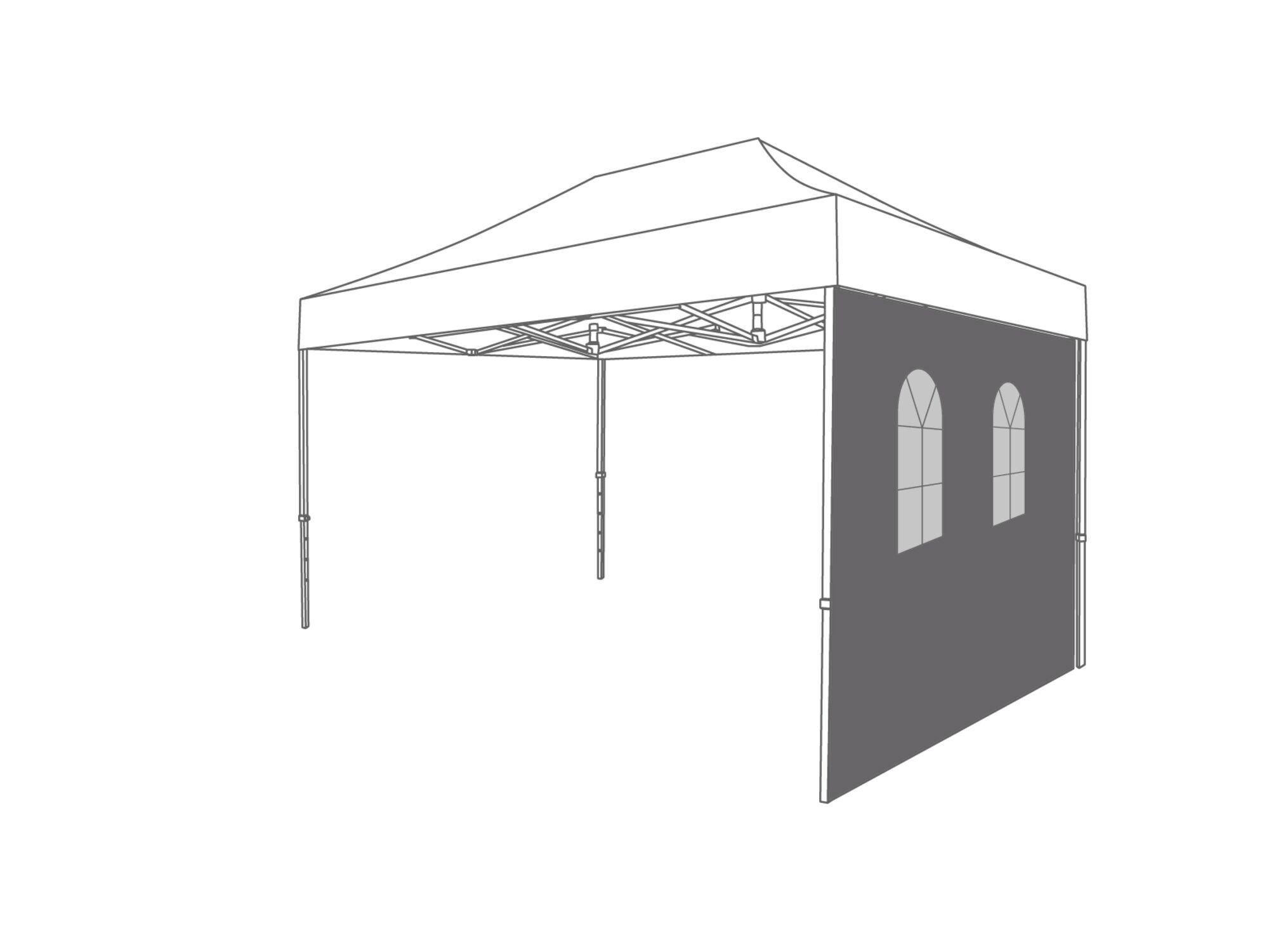 Folding tent Sidewall arched window - 2m - Polyester Anthracite