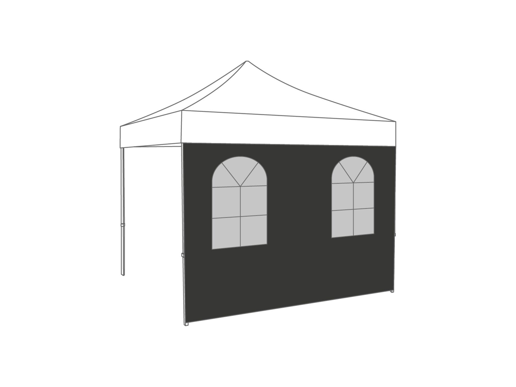 Folding tent Sidewall arched window - 3m - Polyester Anthracite