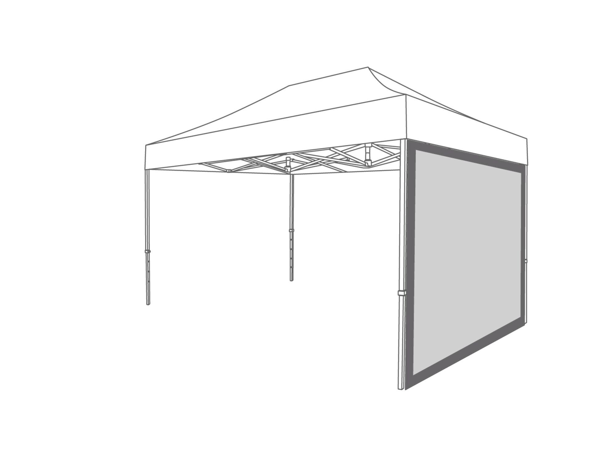 Folding tent Sidewall panoramic window - 2m - Polyester Anthracite