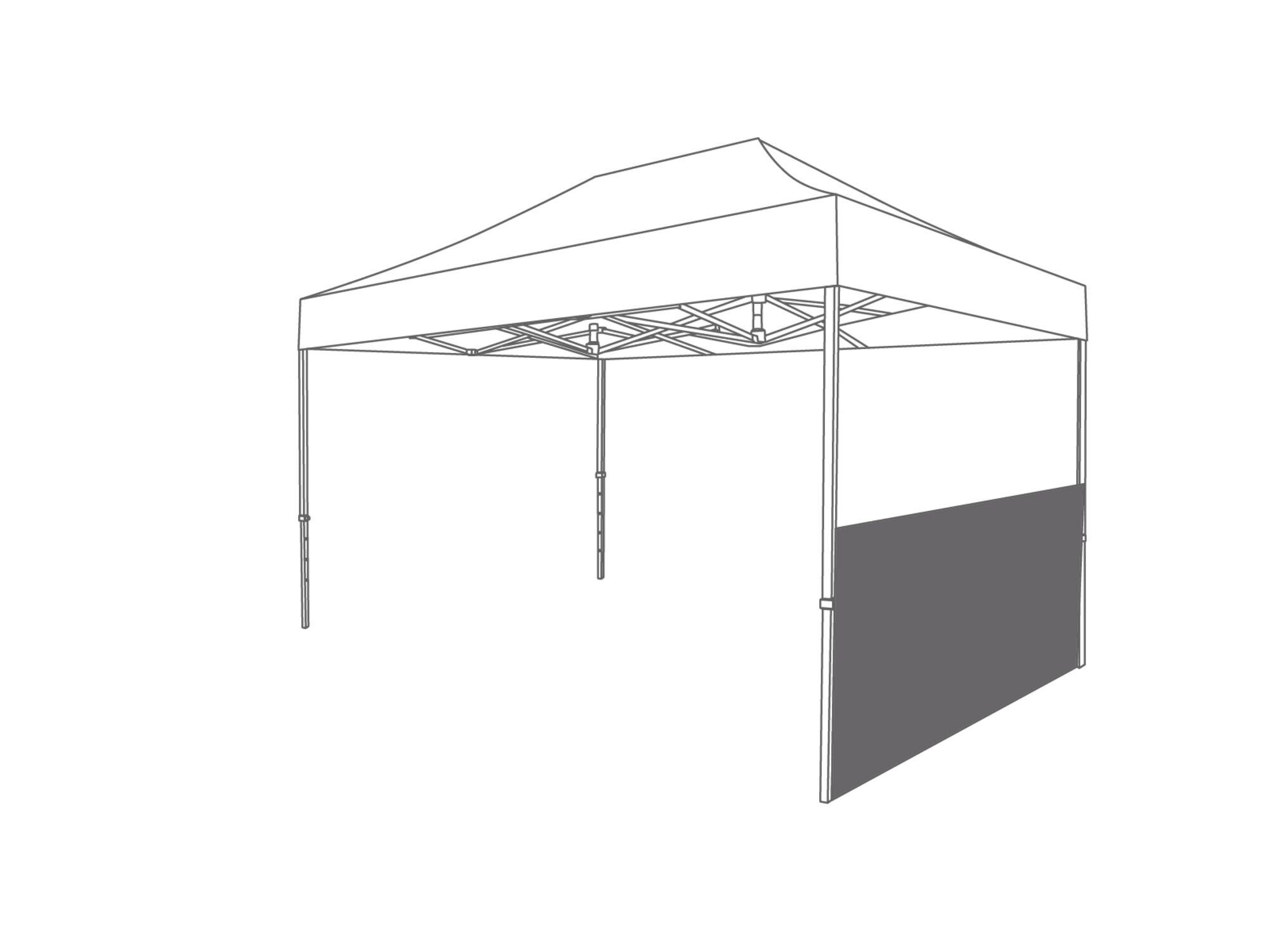 Folding tent Halfwall for bar - 2m - Anthracite