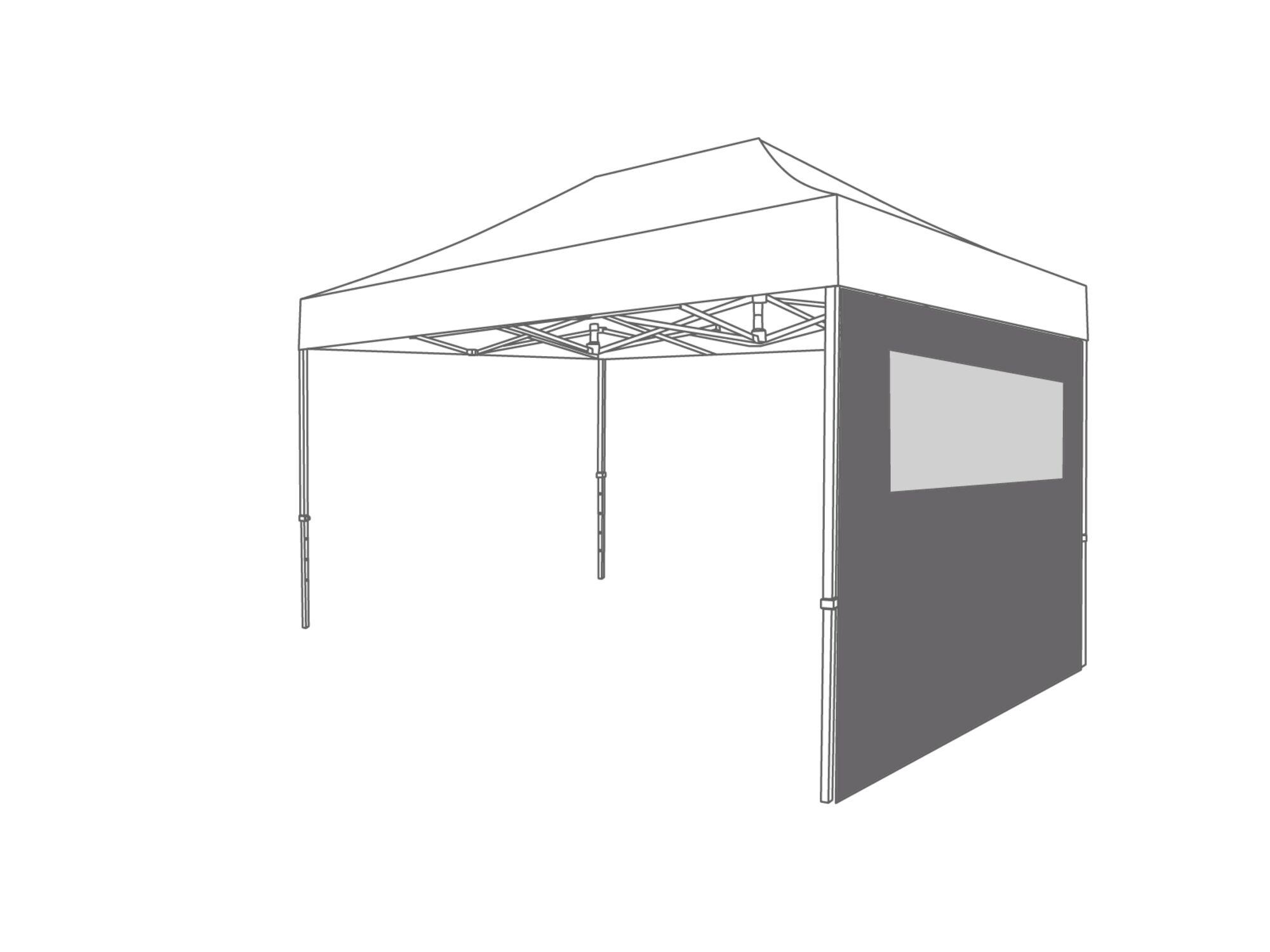 Folding tent Sidewall window - 2m - Polyester Anthracite