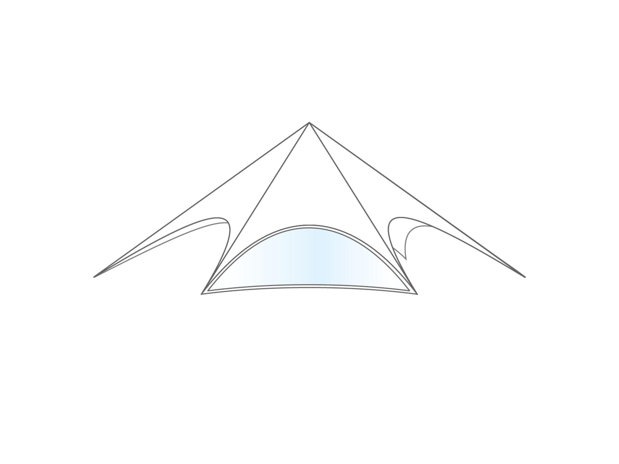 Stertent StellarLite zijwand - raam - 14m diameter - Polyester Wit