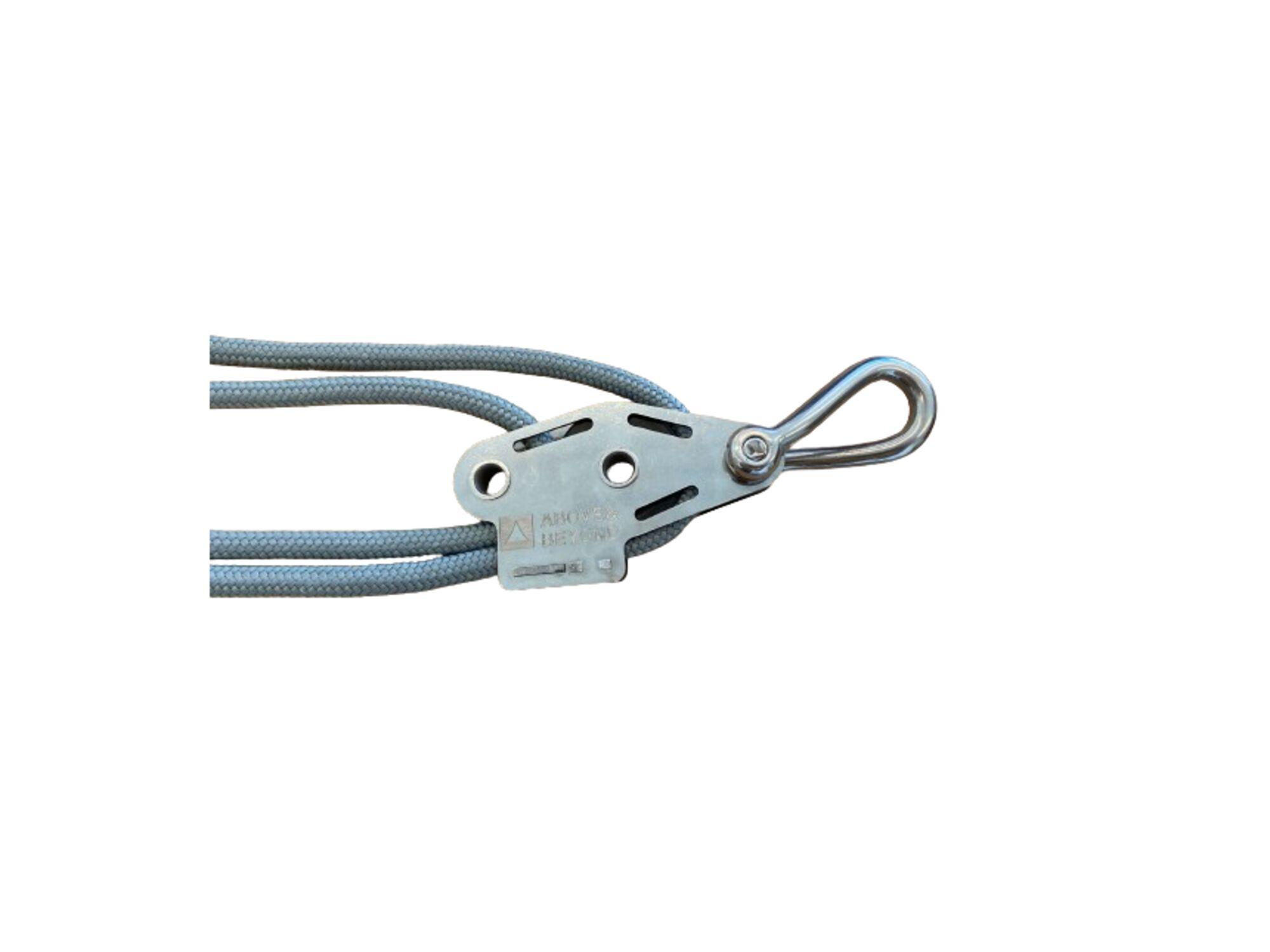 Pulley system for tensioning the shade fabric