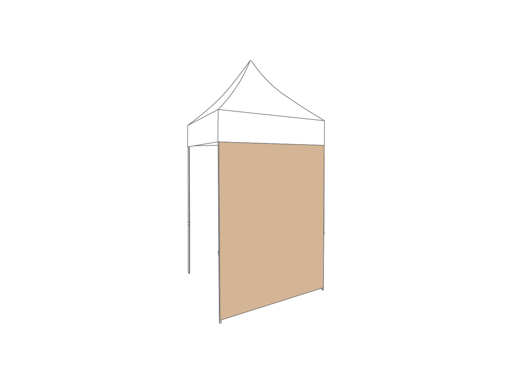 Folding tent Sidewall closed - 1,5m - Polyester Desert Sand