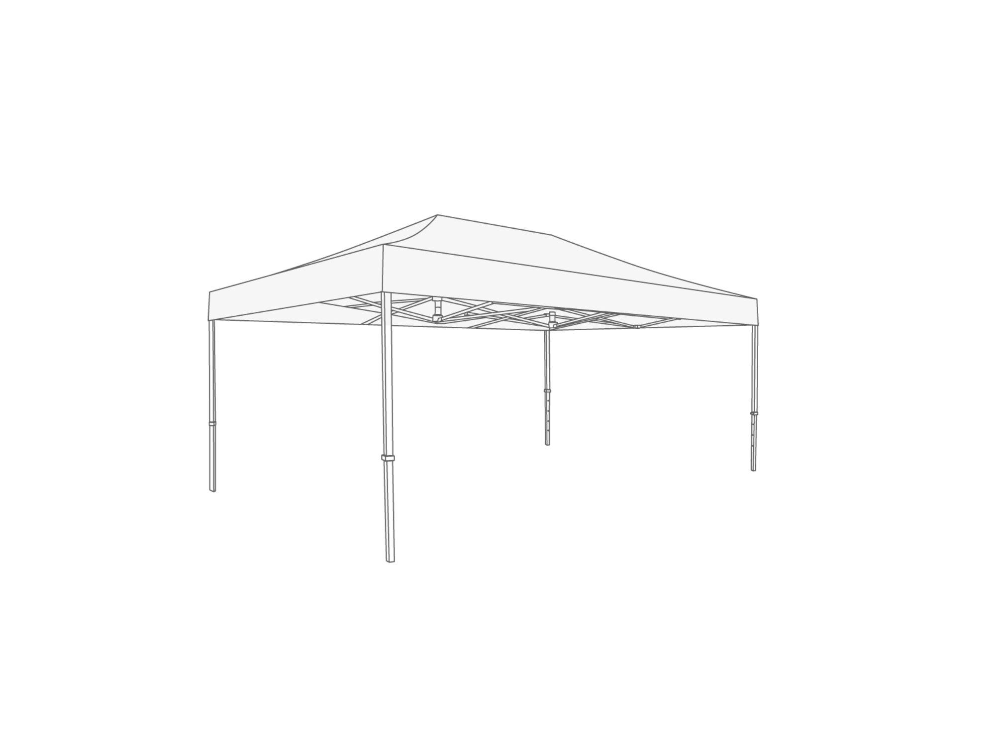 Folding tent Roof - 2x4m - Polyester White