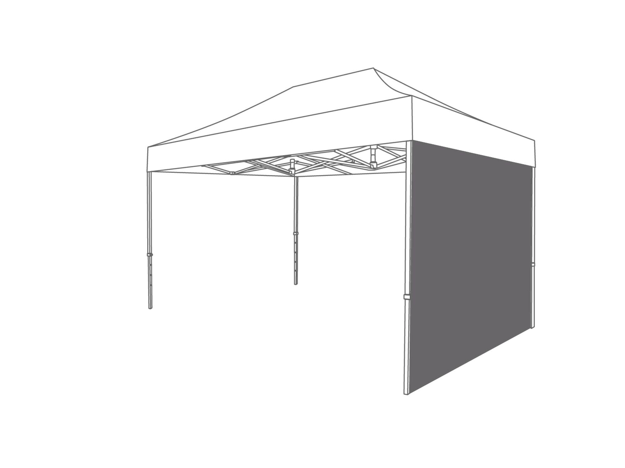 Folding tent Sidewall closed - 2m - Polyester Anthracite