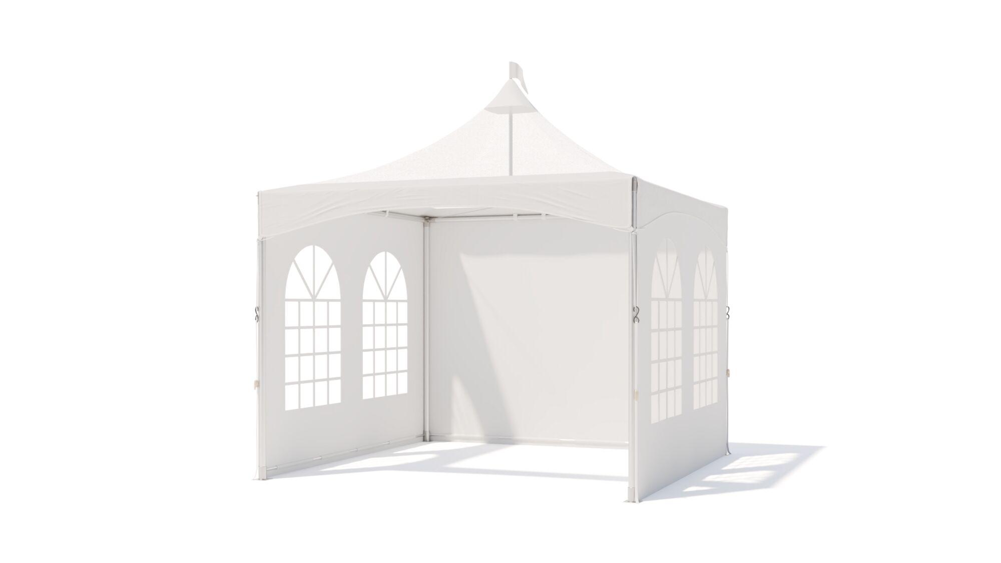 Pagoda tent keder with panorama roof printed - incl sidewalls - 3x3m