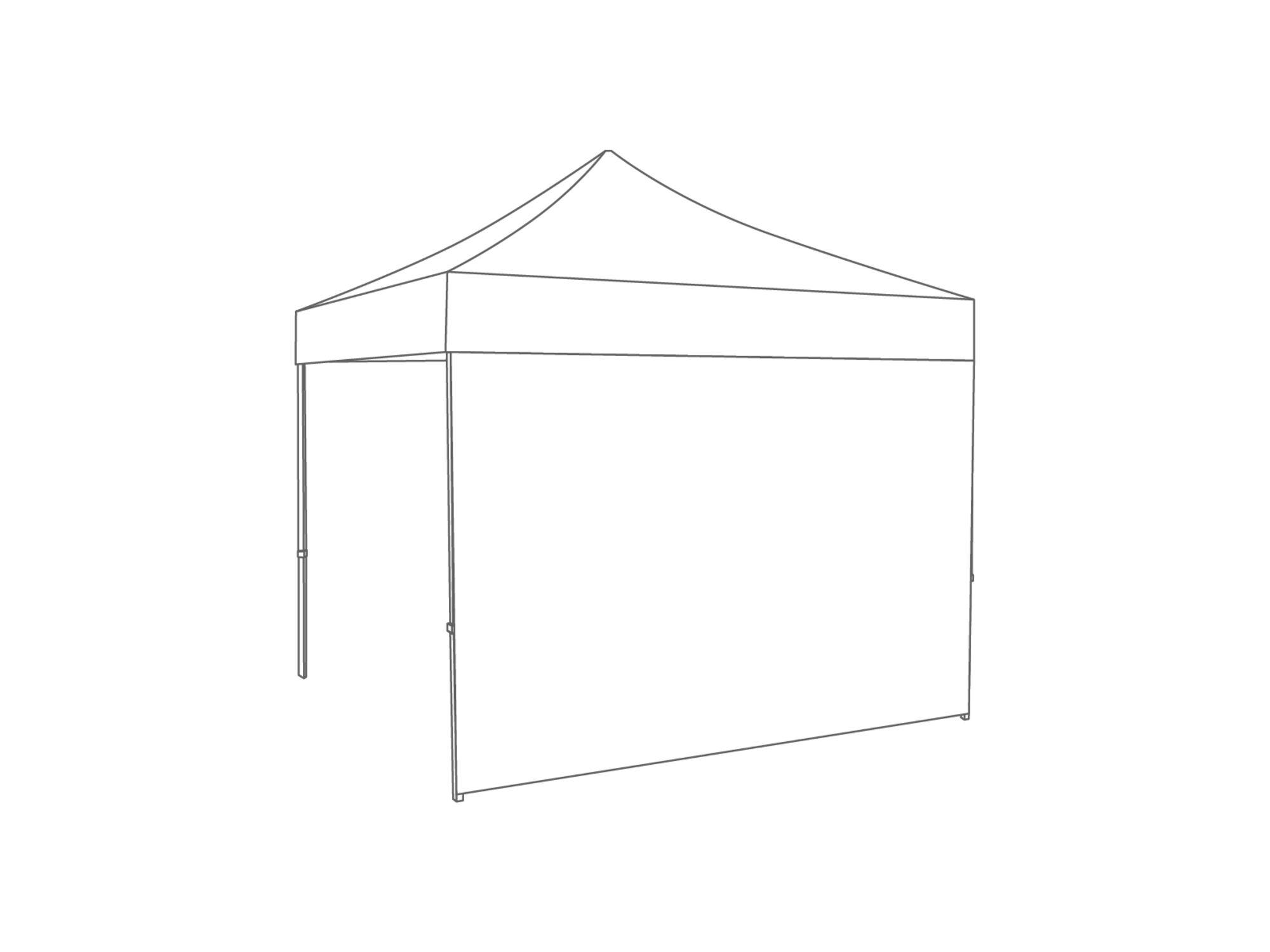 Vouwtent Zijwand gesloten - 3m - Polyester Wit