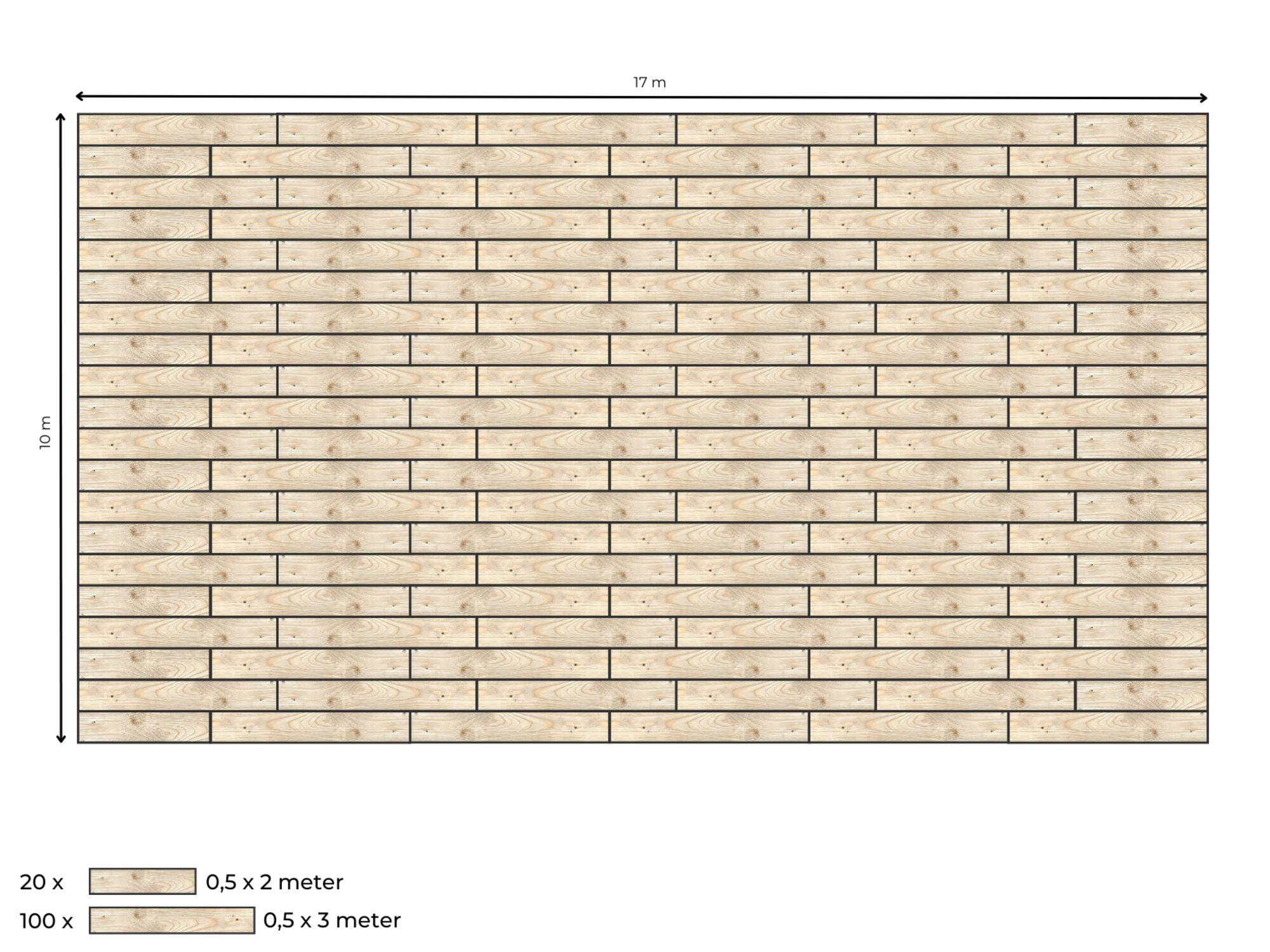 Complete vlondervloer voor stretchtent 10 x 17 m