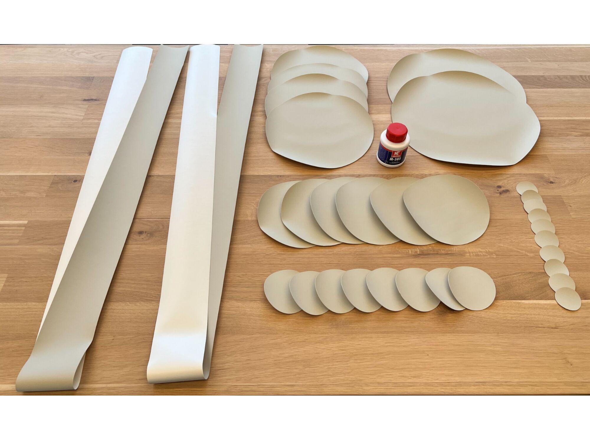 Stretch tent Hiflexx repair kit | Various patches (+/- 1,5 m²) + glue Sand (out)/Sand (in)