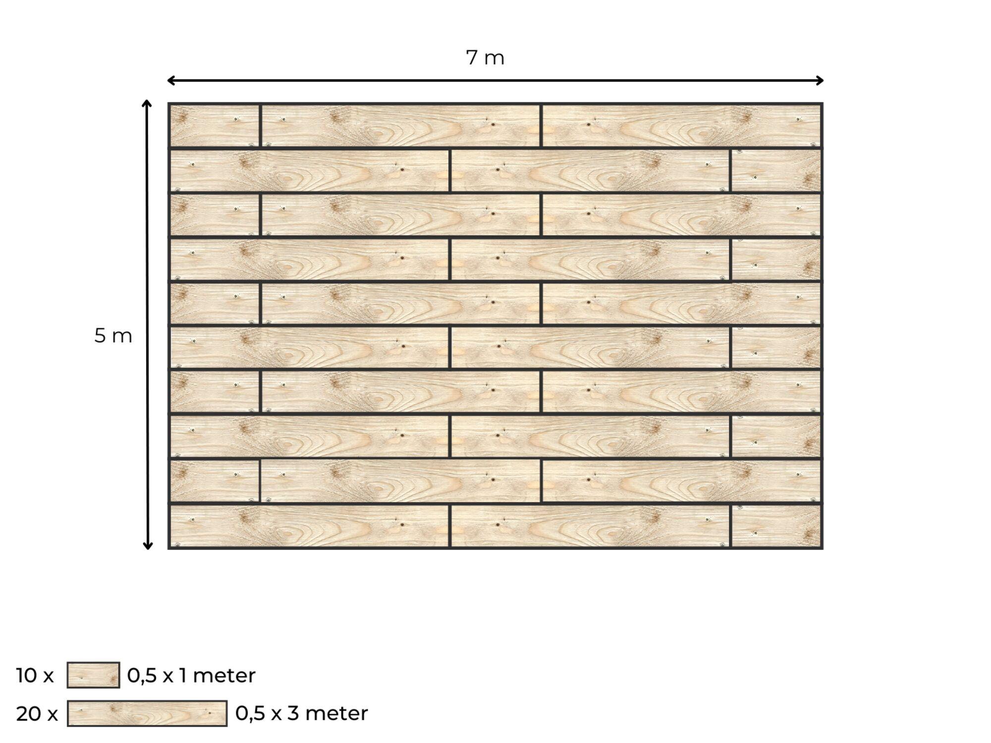 Complete vlondervloer voor stretchtent 6,5 x 5 m