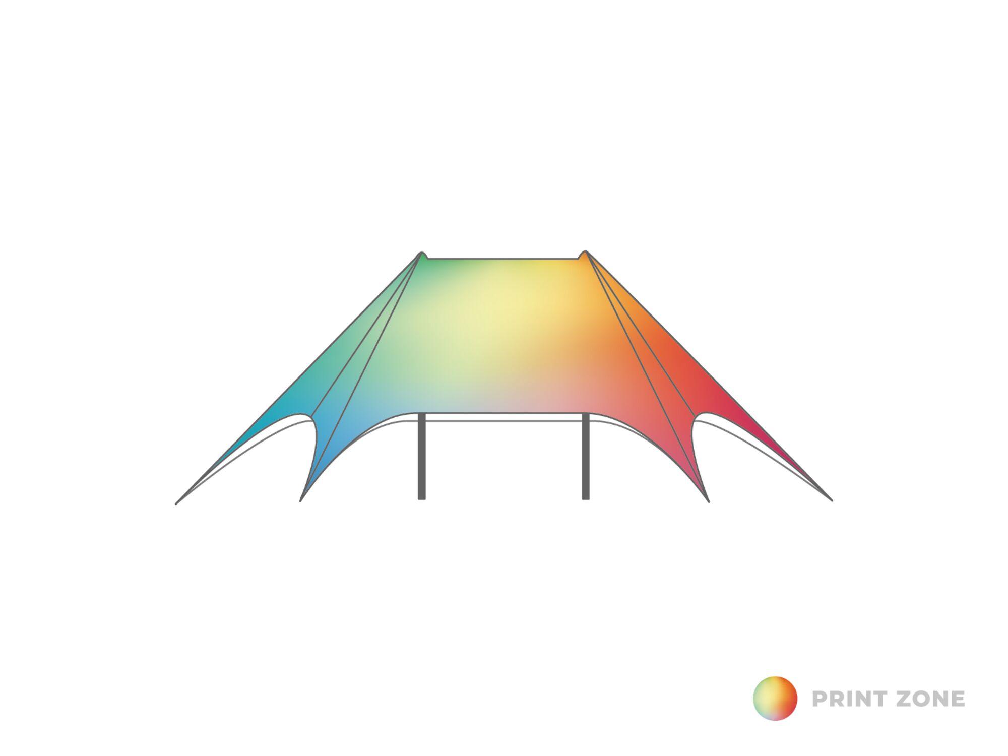 Digital print double star tent StellarLite roof 10 x 16 m