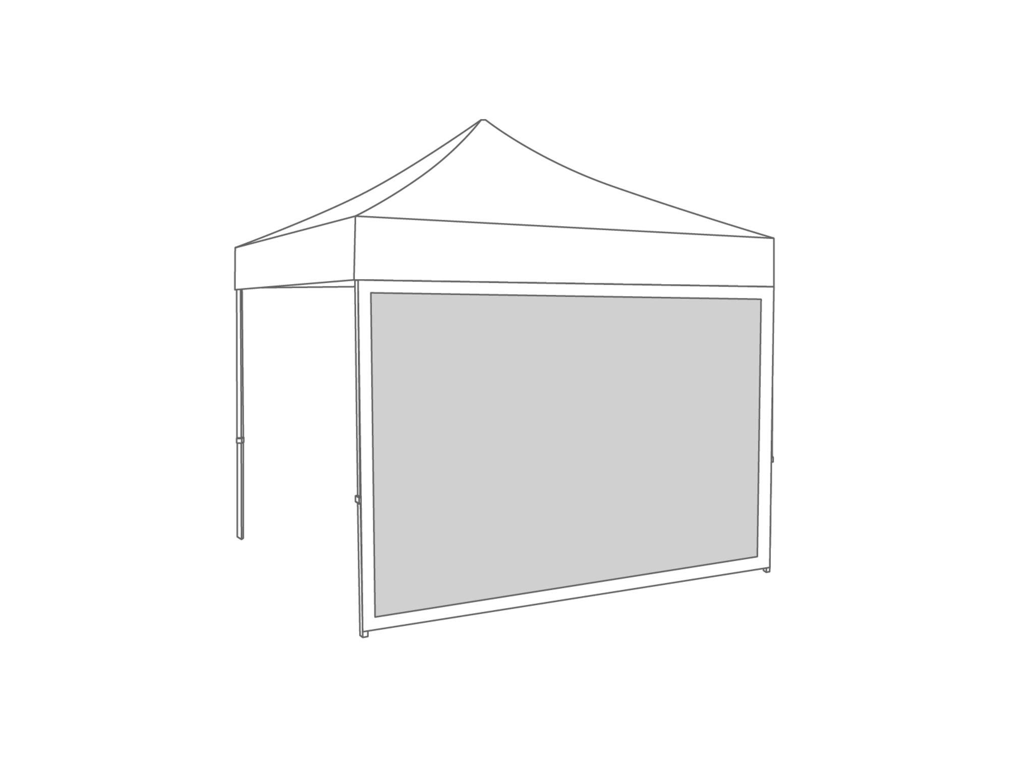 Vouwtent Zijwand panorama raam - 3m - Polyester Wit