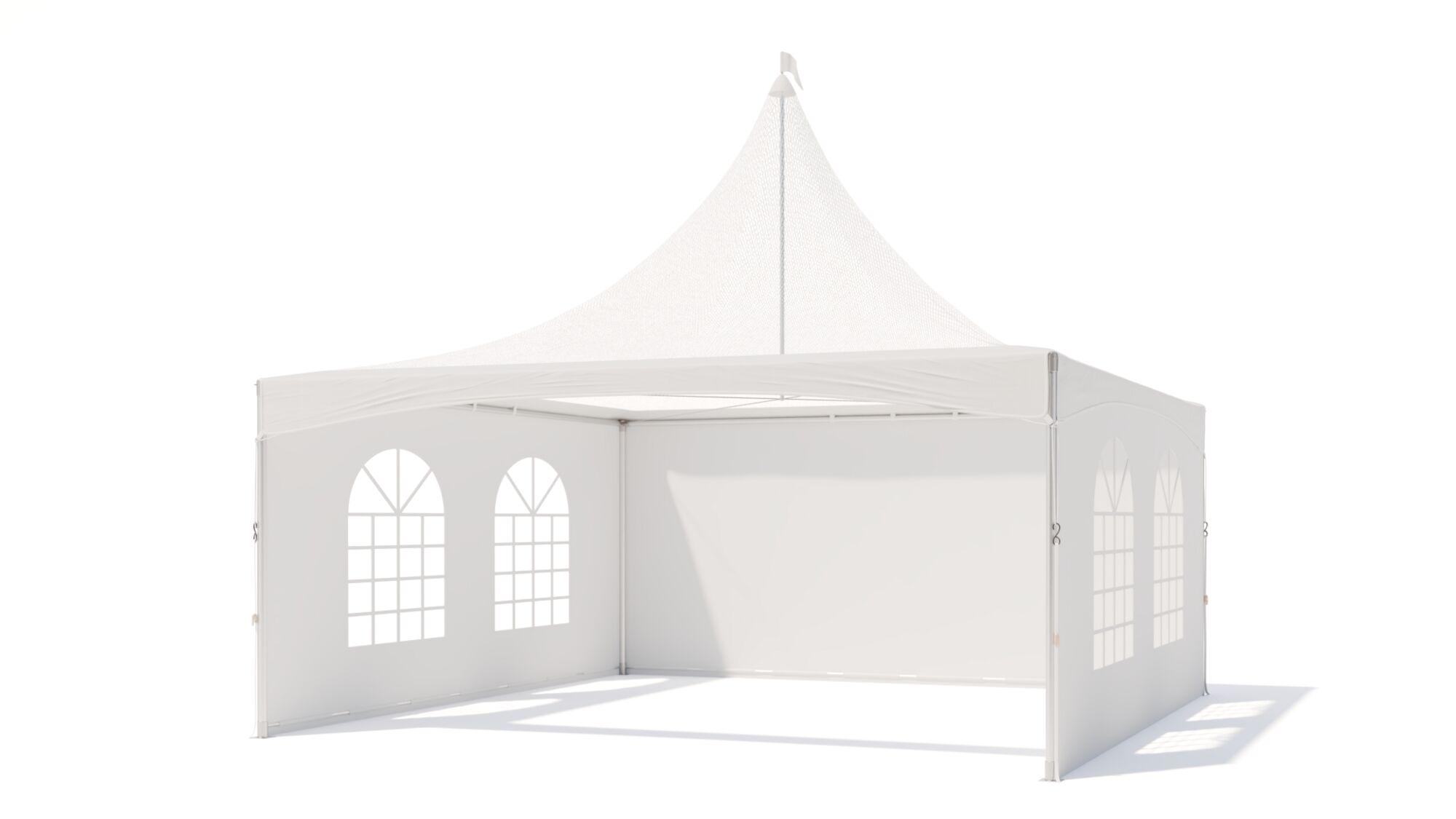 Pagoda tent keder with panorama roof printed - incl sidewalls - 5x5m