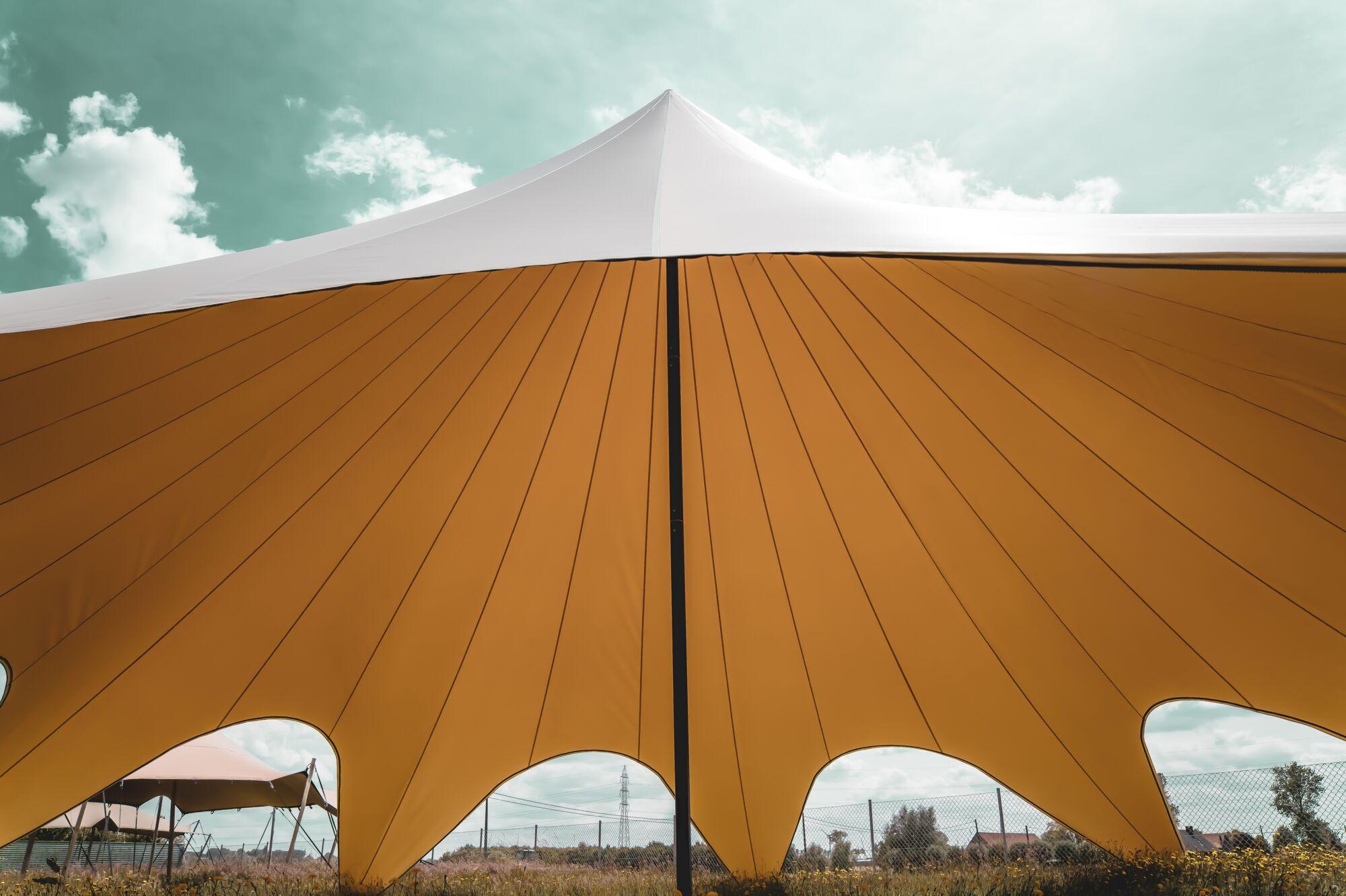 Star tent Stellar 9 textured - set 18 m - PVC - Roof sand - Frame anodised
