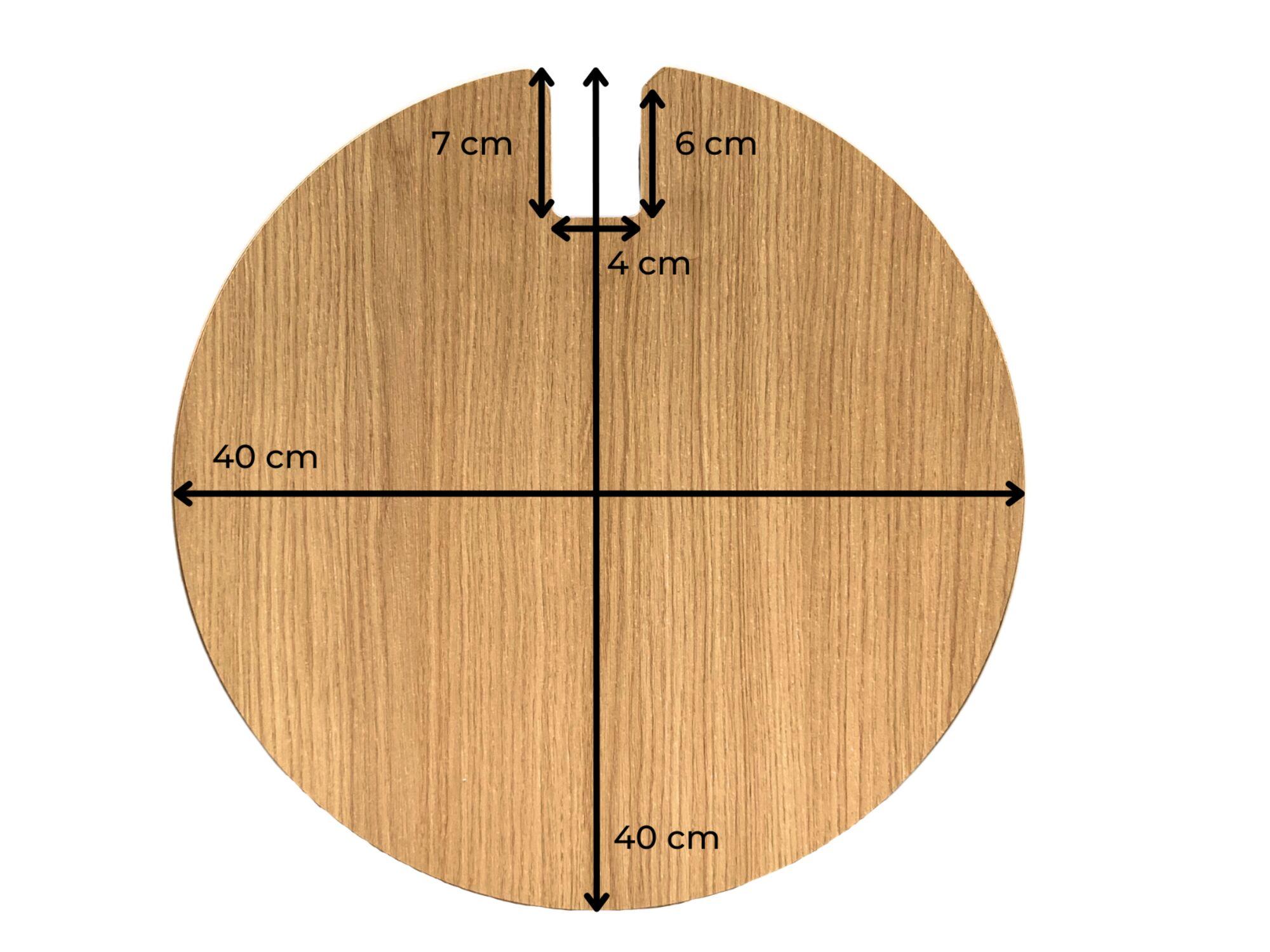 Round wooden table top for folding tent