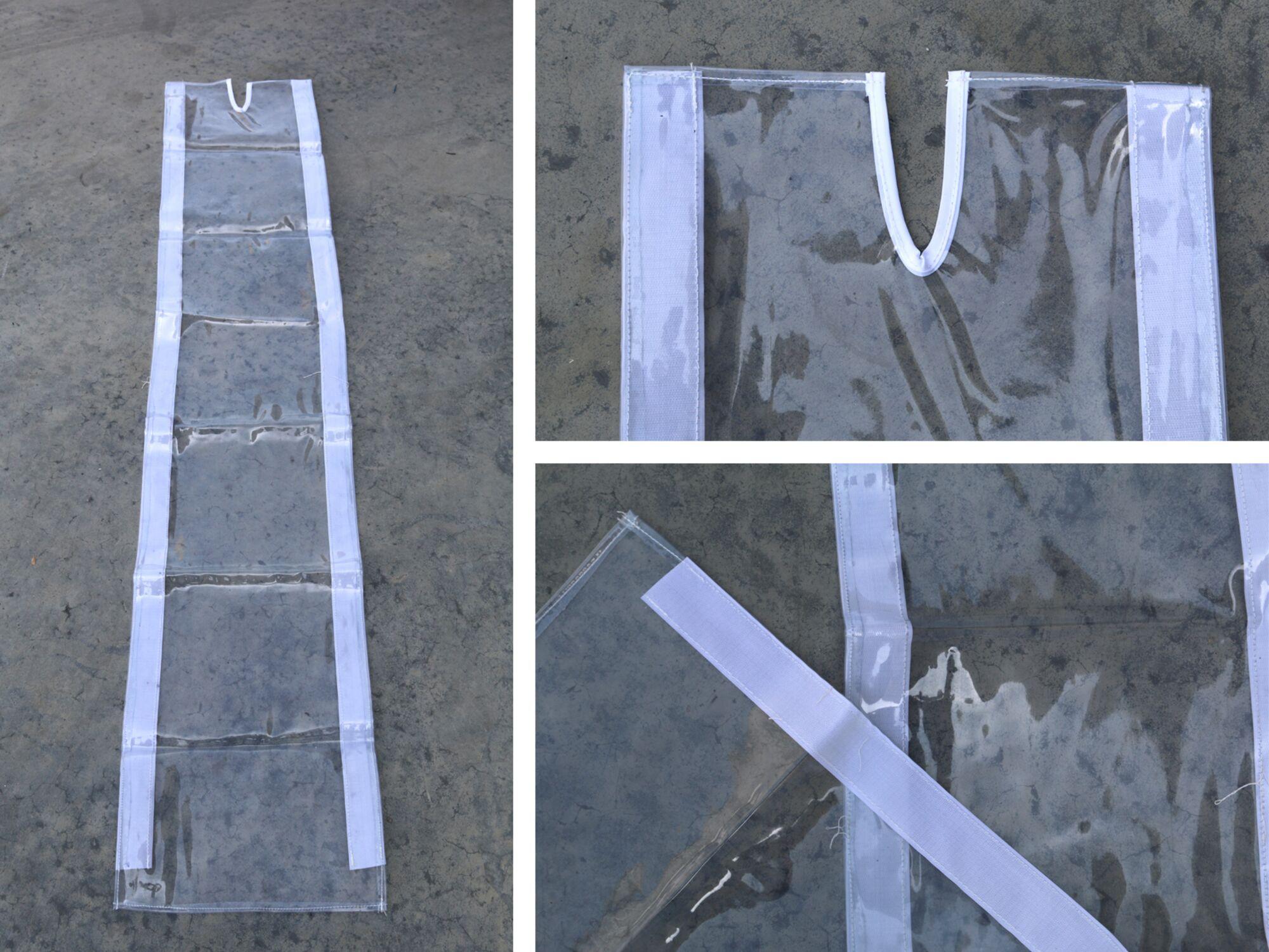 Folding tent transparent connection with white velcro for 2 tents - 4 m