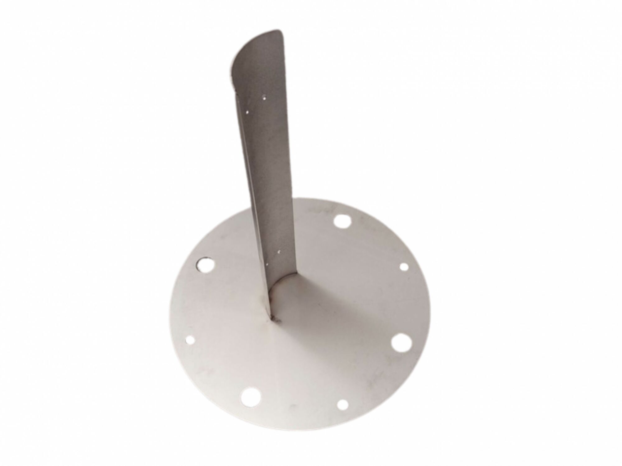 Stainless steel base for wooden centre pole stretch tent - including screws