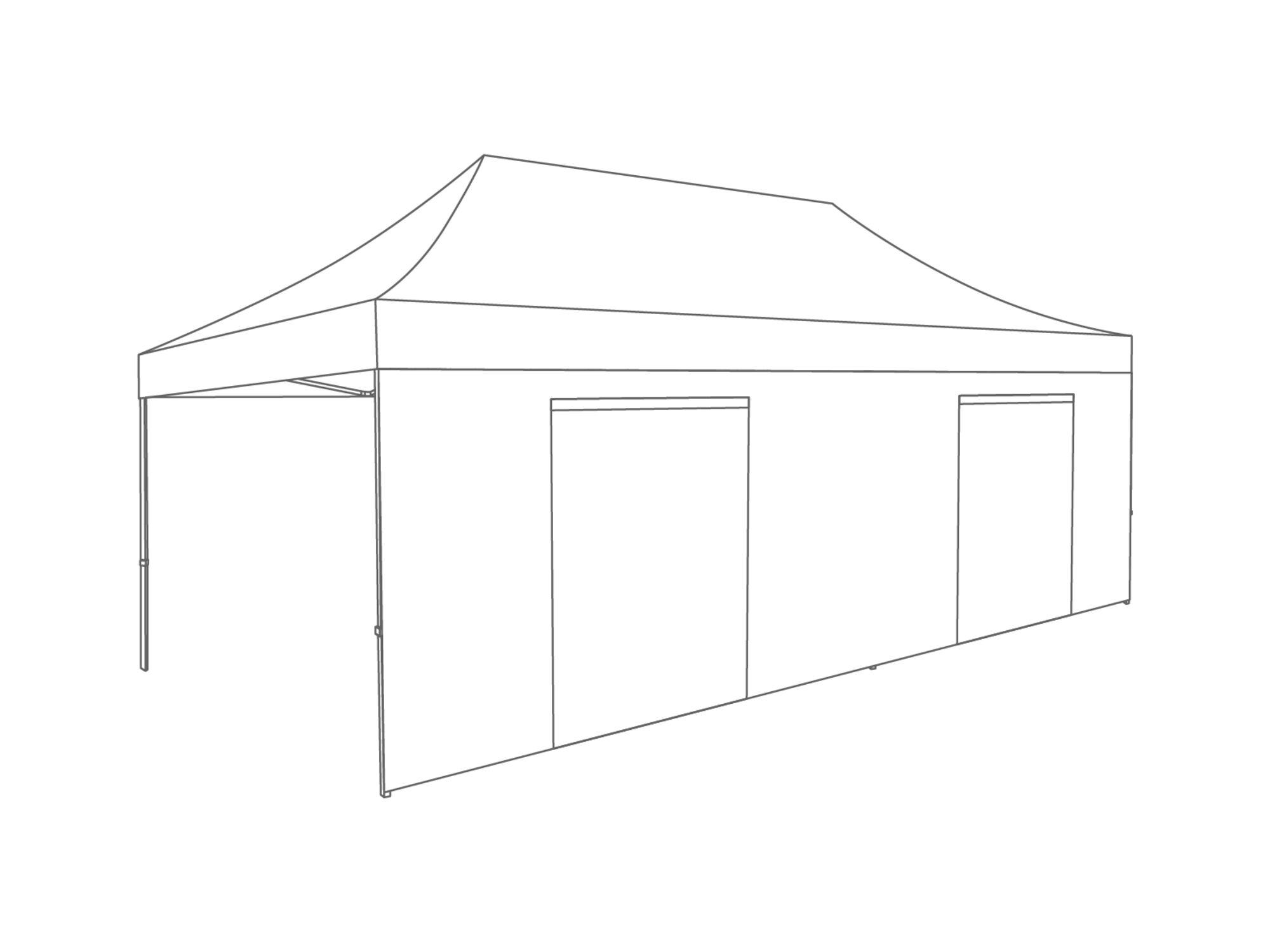 Folding tent Sidewall door - 6m - Polyester (for 3x6) White