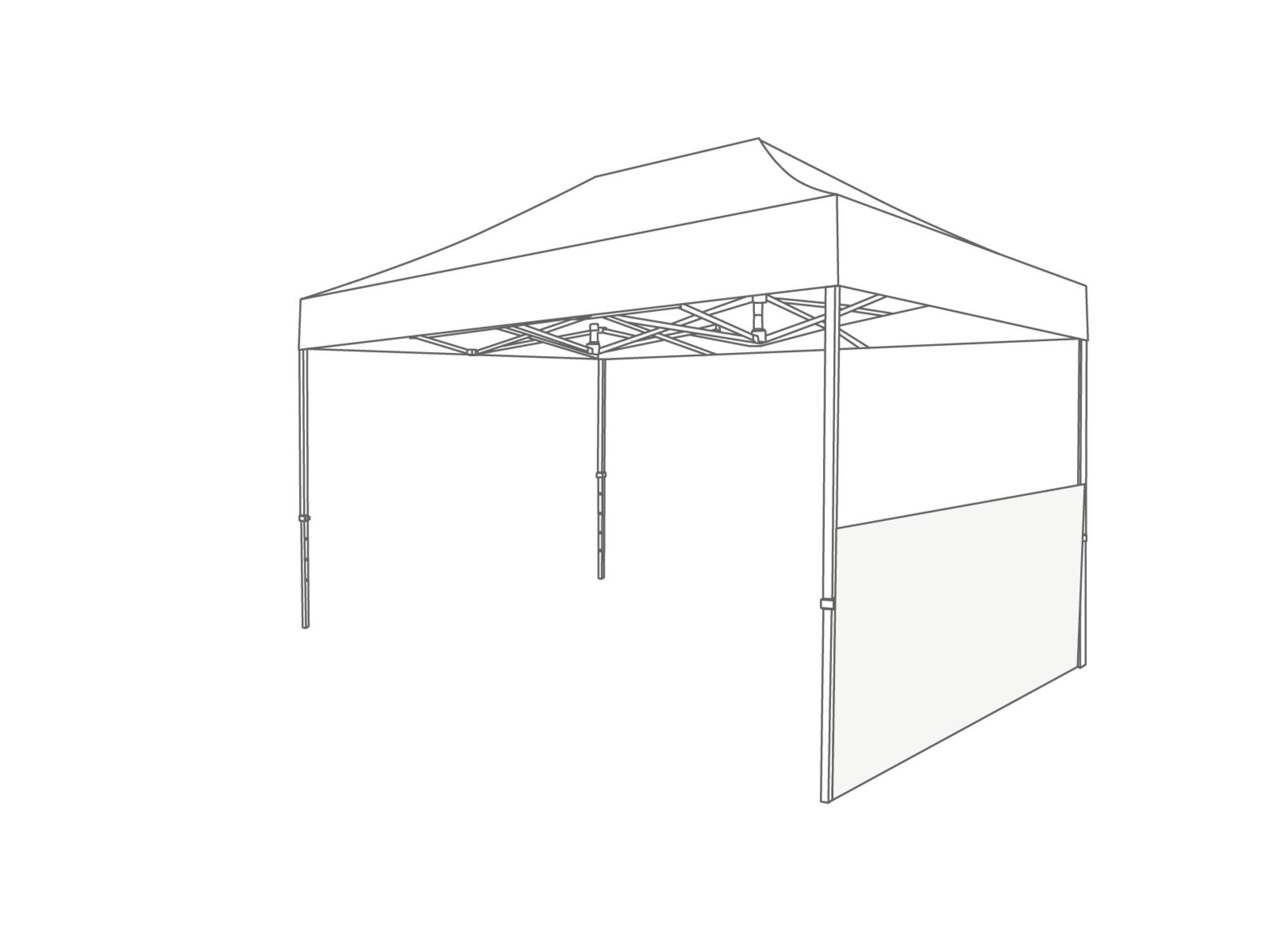 Faltzelt Halbe Seitenwand - 2 m - Polyester Weiß