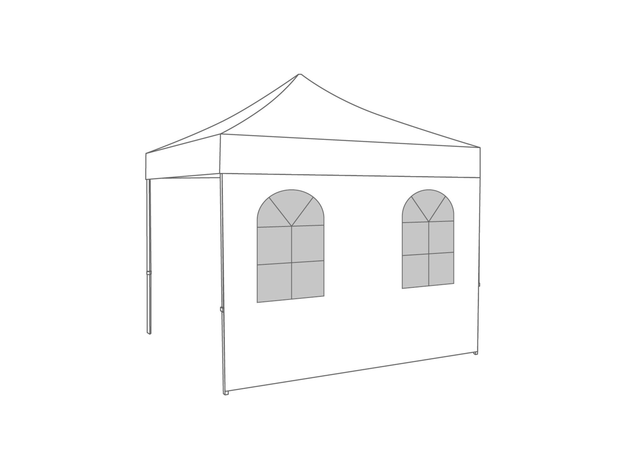 Vouwtent Zijwand boograam - 3m - Polyester Wit