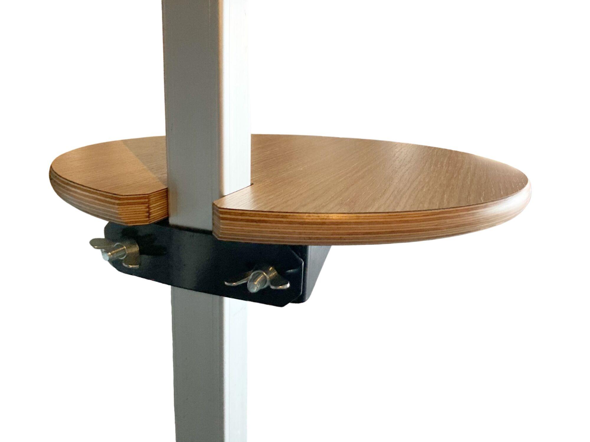 Round wooden table top for folding tent