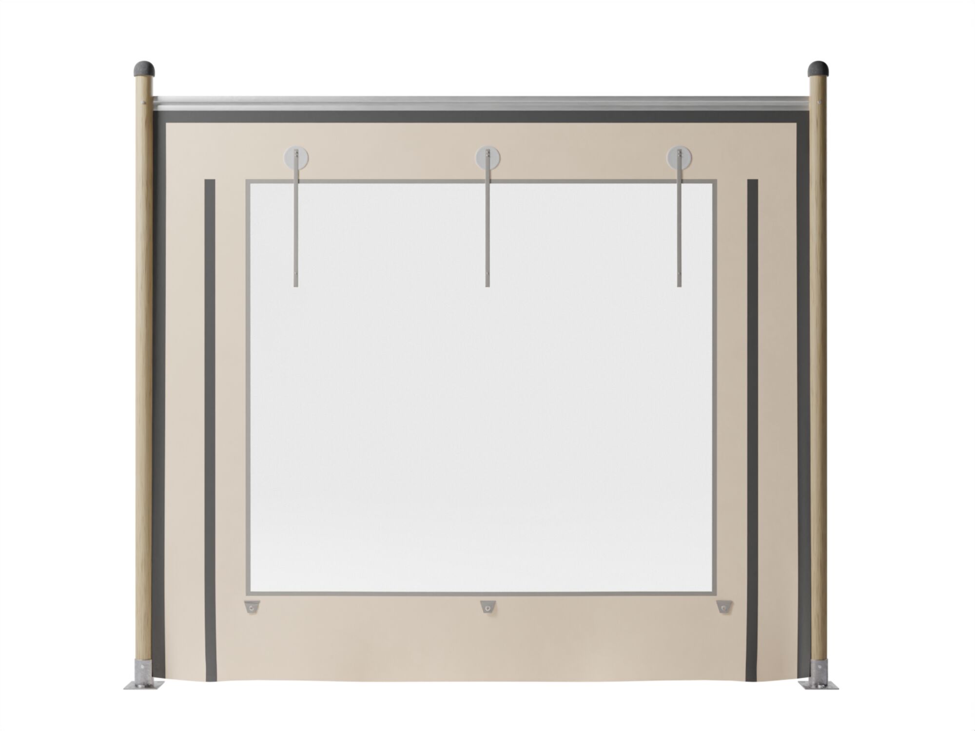 Paroi latérale Triflexx - base - 3 x 2,75 m - avec fenêtre panoramique Sable/Crème