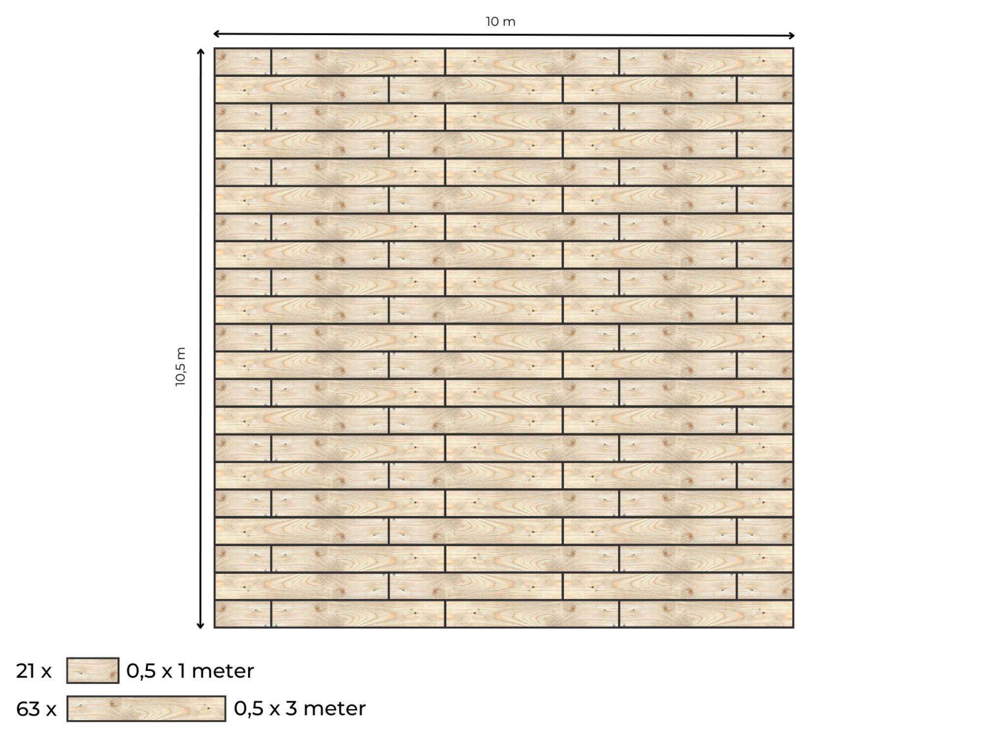 Complete vlondervloer voor stretchtent 10 x 10,5 m