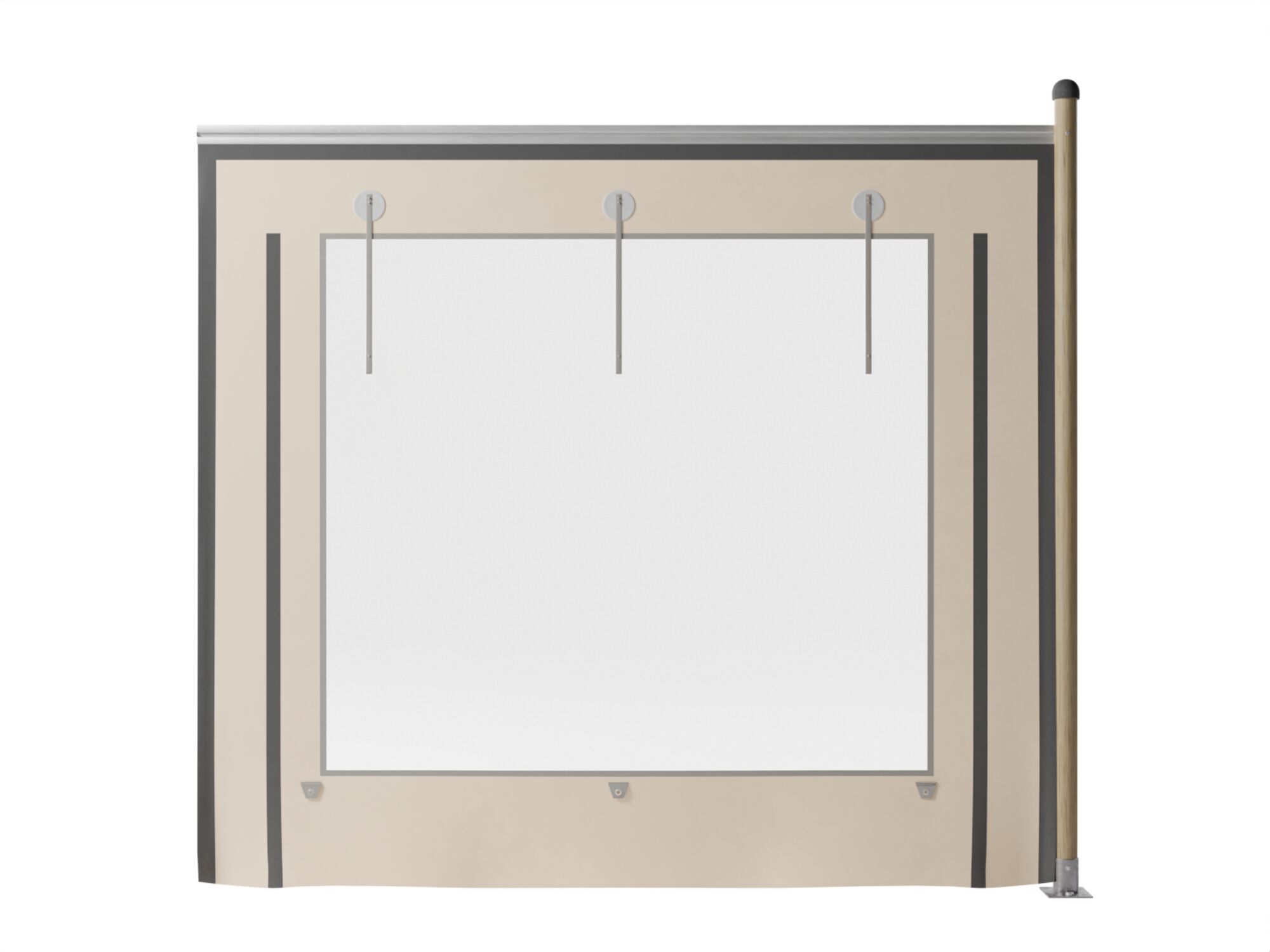 Paroi latérale Triflexx - extension - 3 x 2,75 m - avec fenêtre panora Sable/Crème