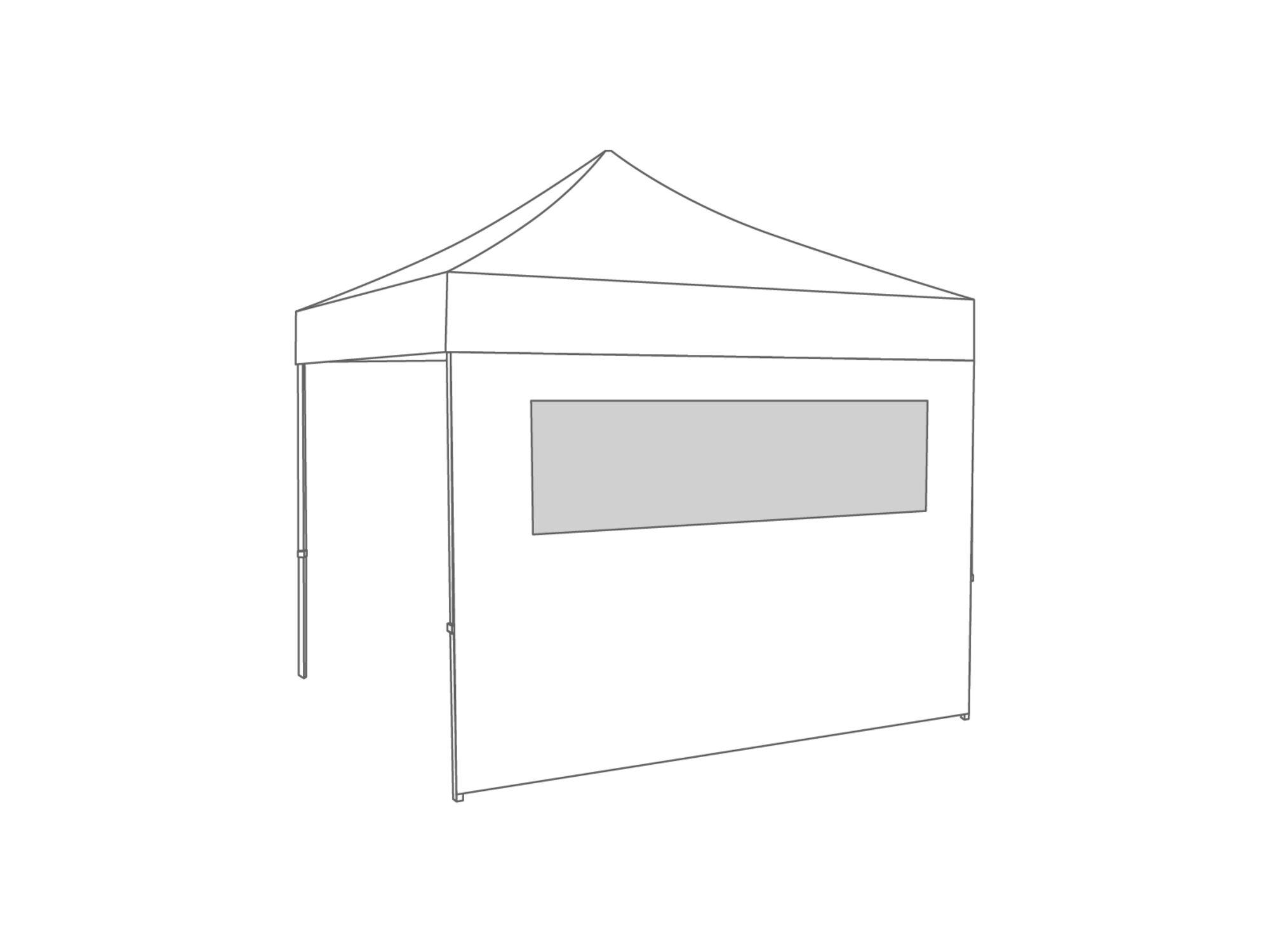 Vouwtent Zijwand raam - 3m - Polyester Wit