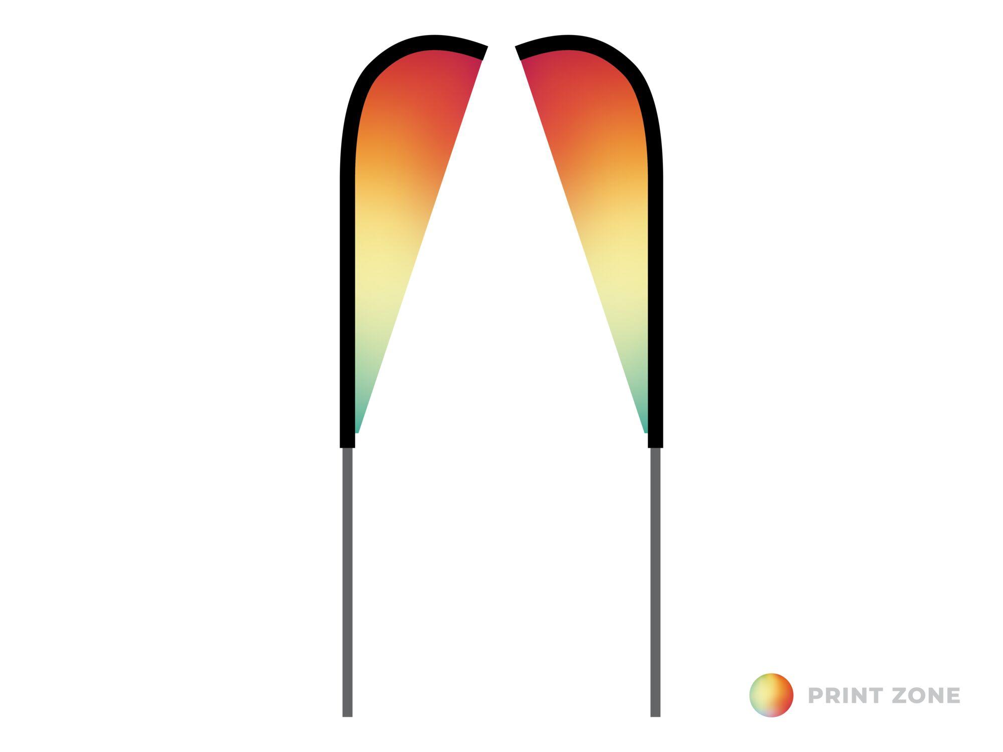 Eclipse flag double with pole and carry bag - medium flag - large pole Print