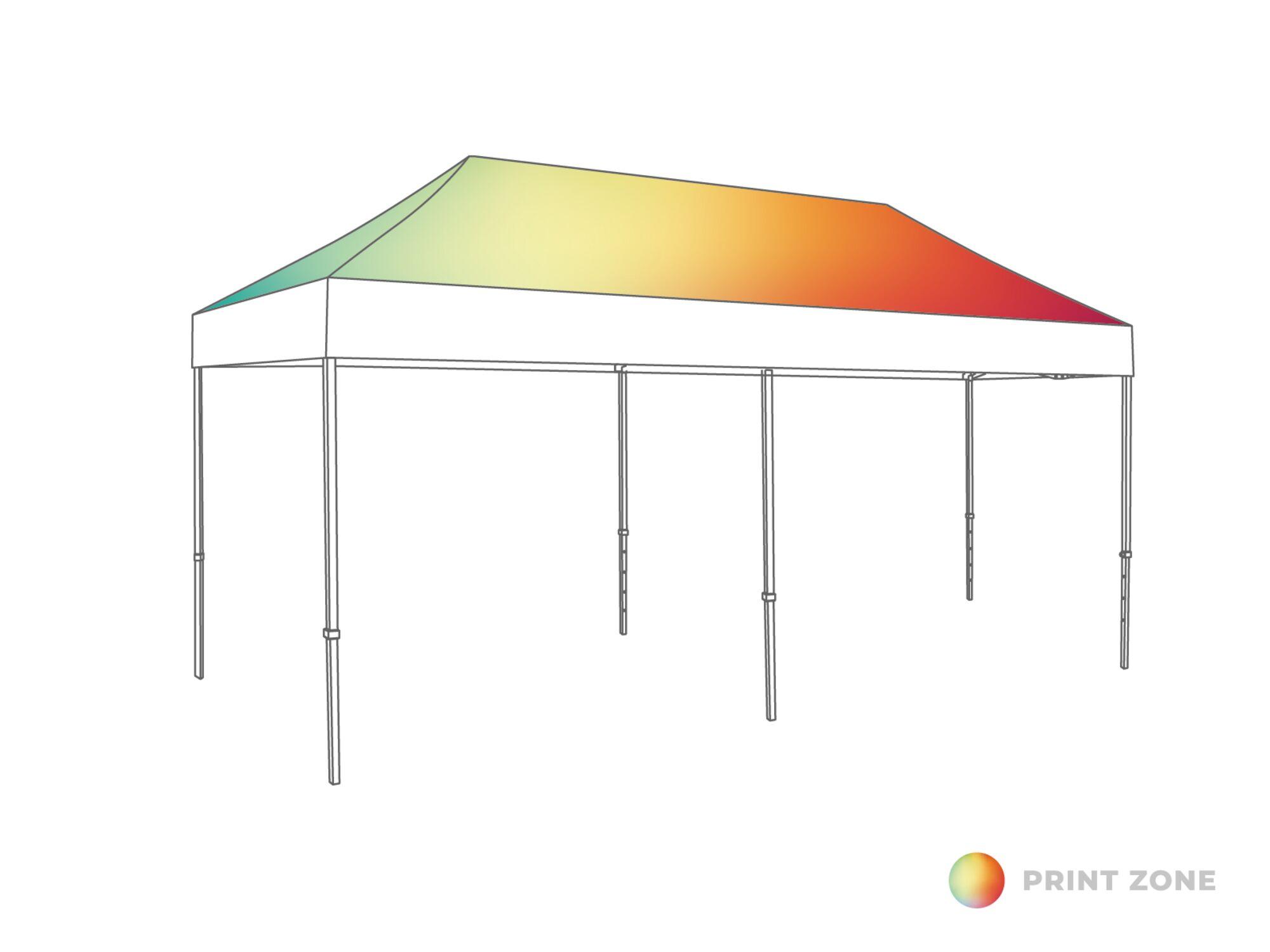 Digital print Roof without valance folding tent - 2,5x5m