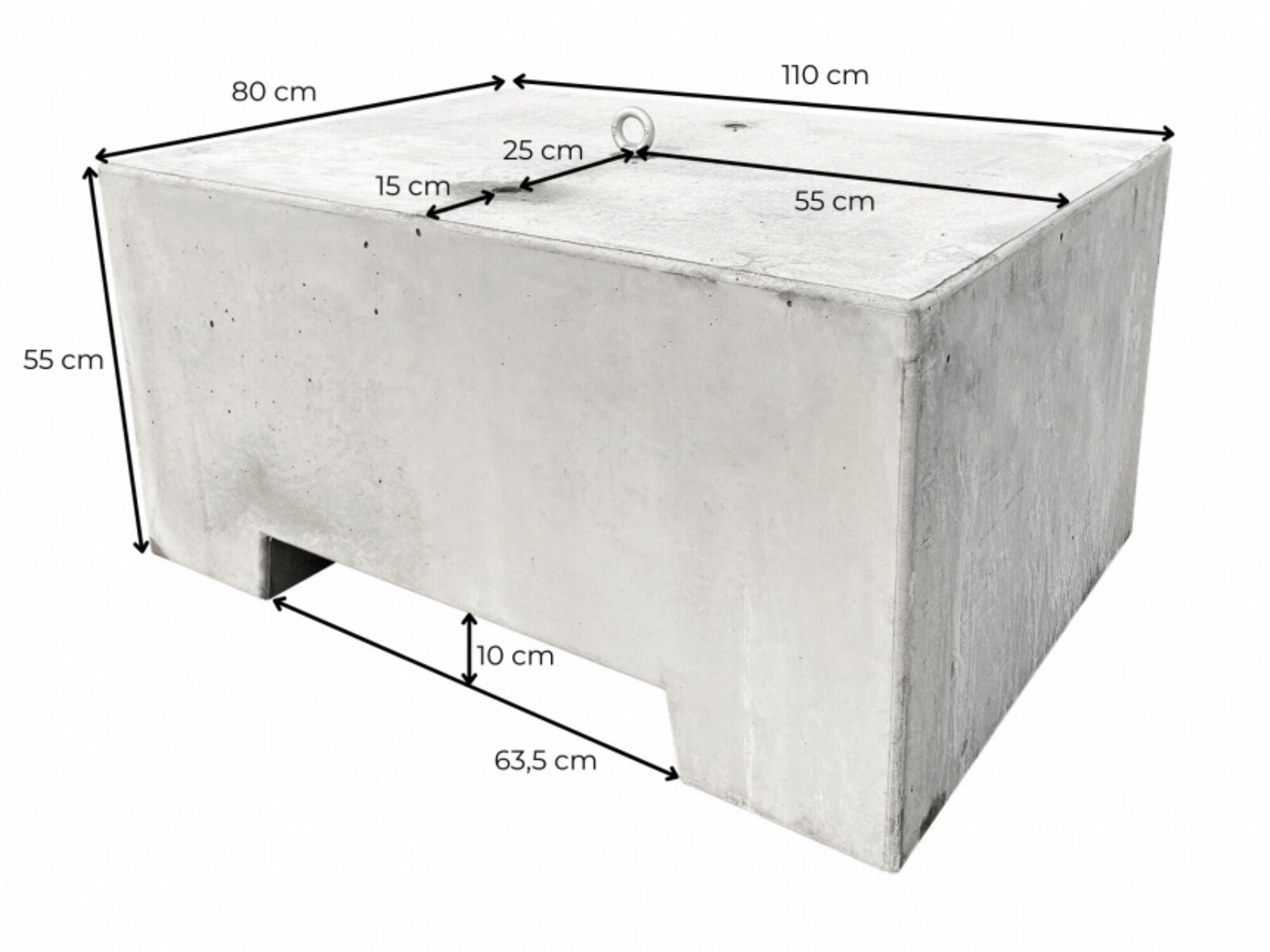 Betonblok - 1000 kg (met één oogbout)