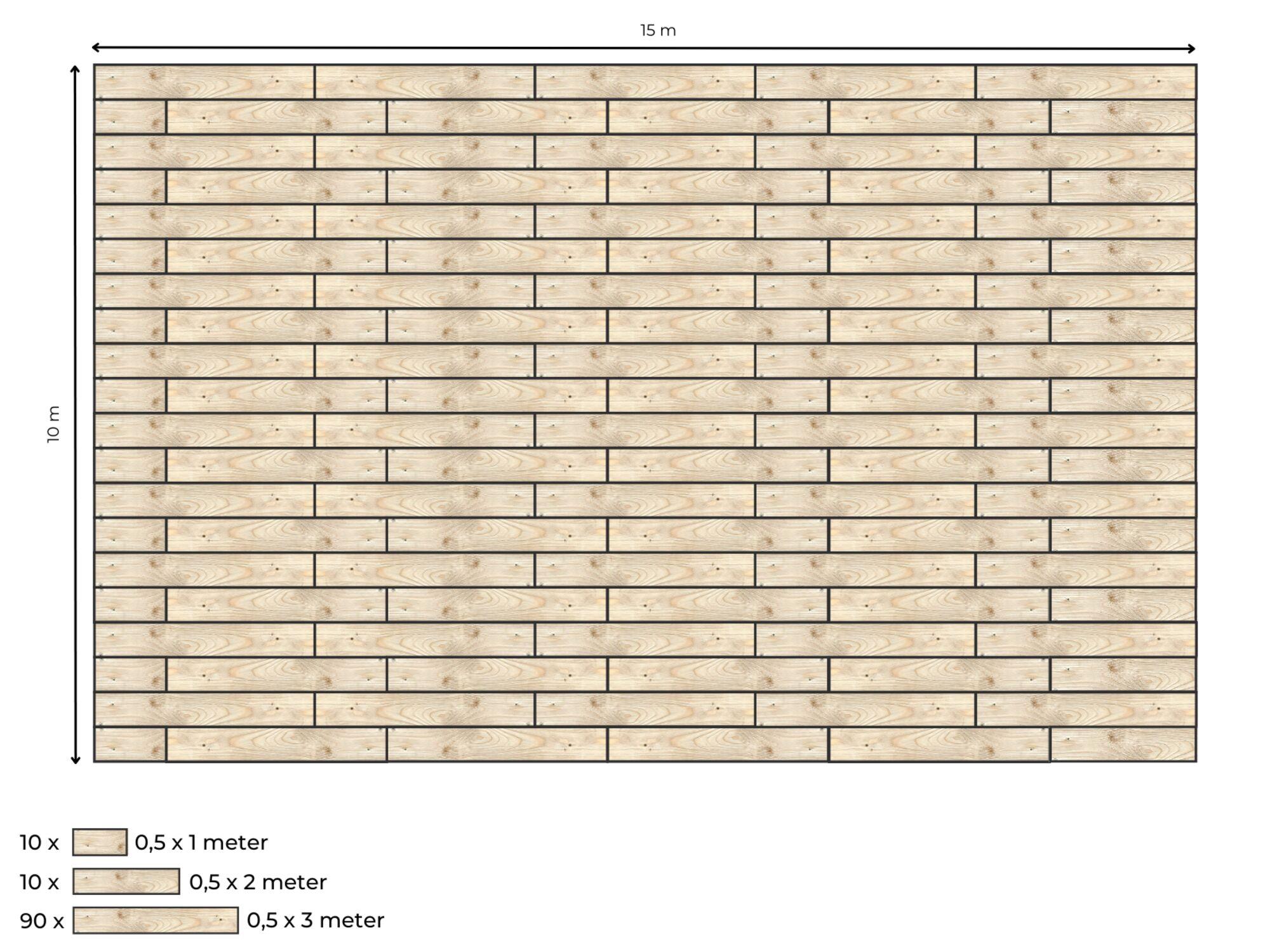 Complete vlondervloer voor stretchtent 10 x 15 m