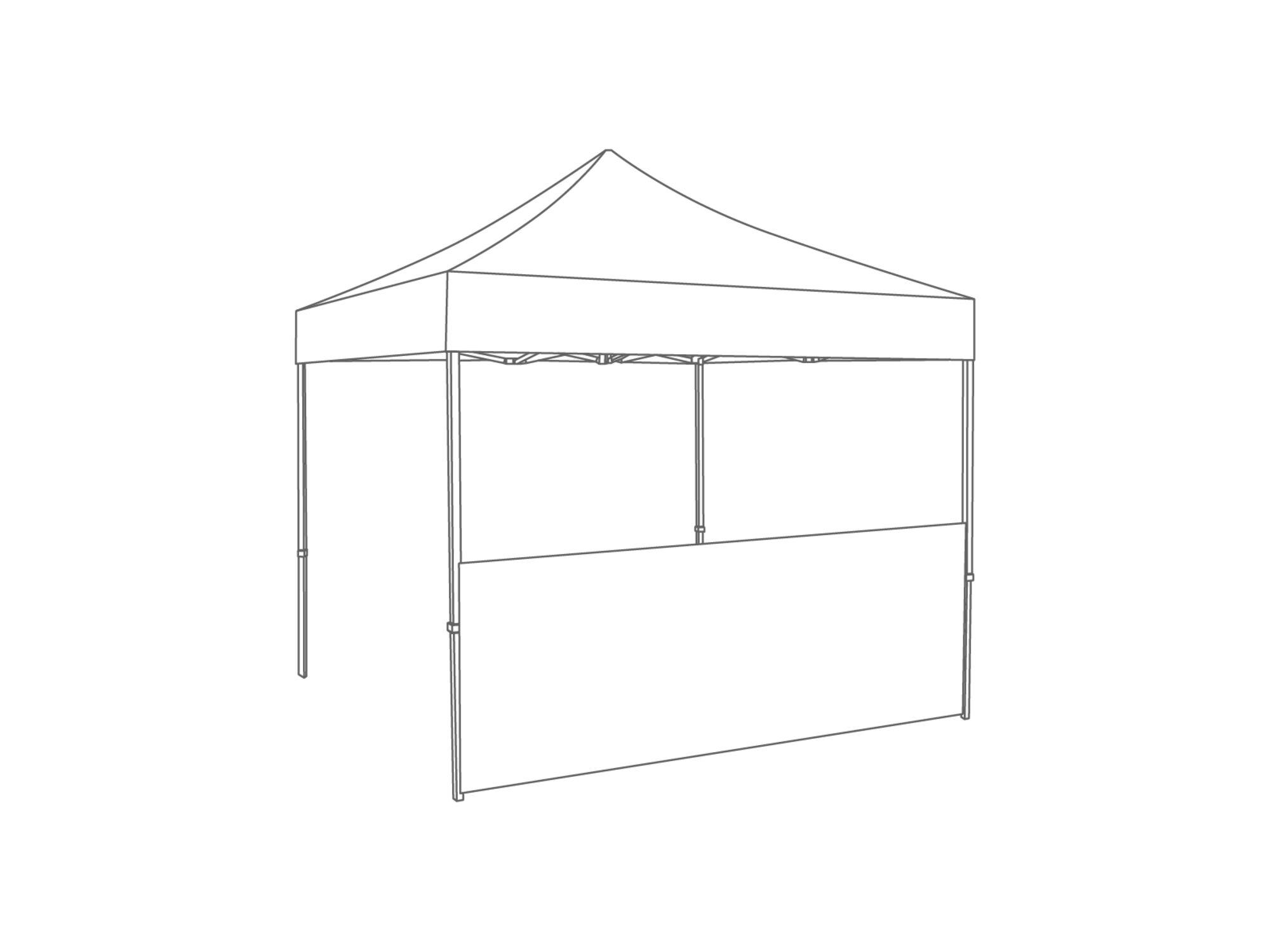 Folding tent Half wall - 4m - White